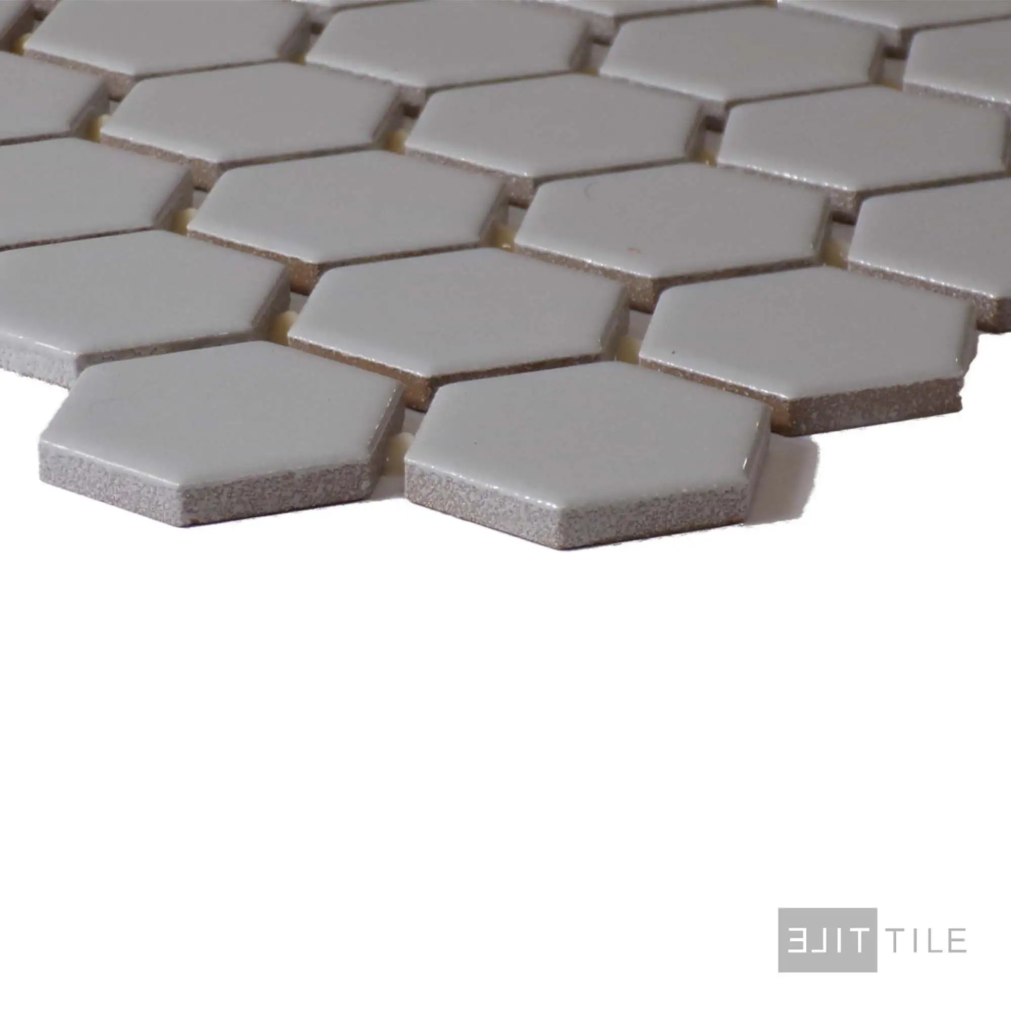 Color Wheel 1.5" Ceramic Mosaic 12X14 Desert Gray Glossy - Image 2