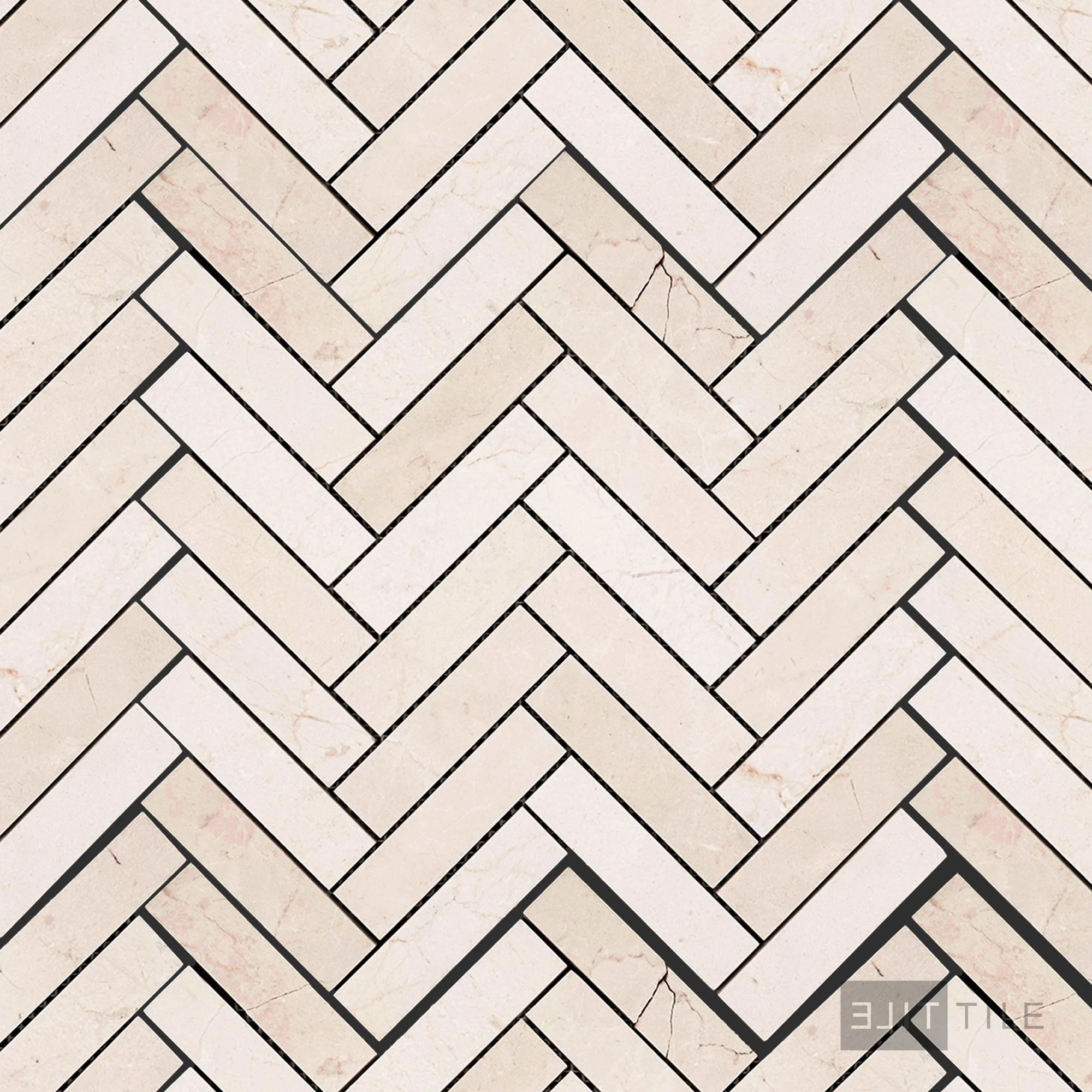Crema Marfil Marble 1X4 Herringbone Honed Mosaic