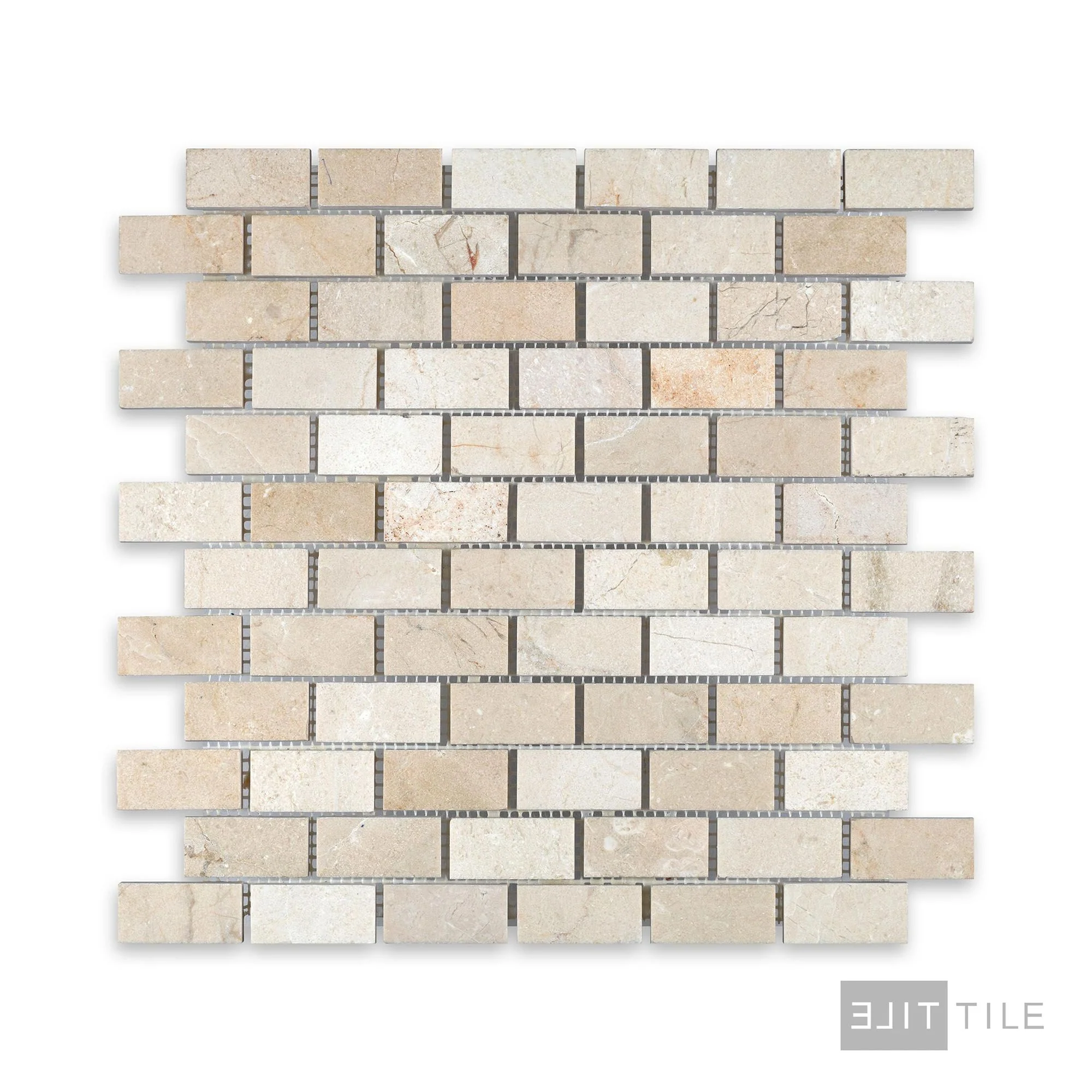 Crema Marfil Marble 1X2 Brick Honed Mosaic - Image 2