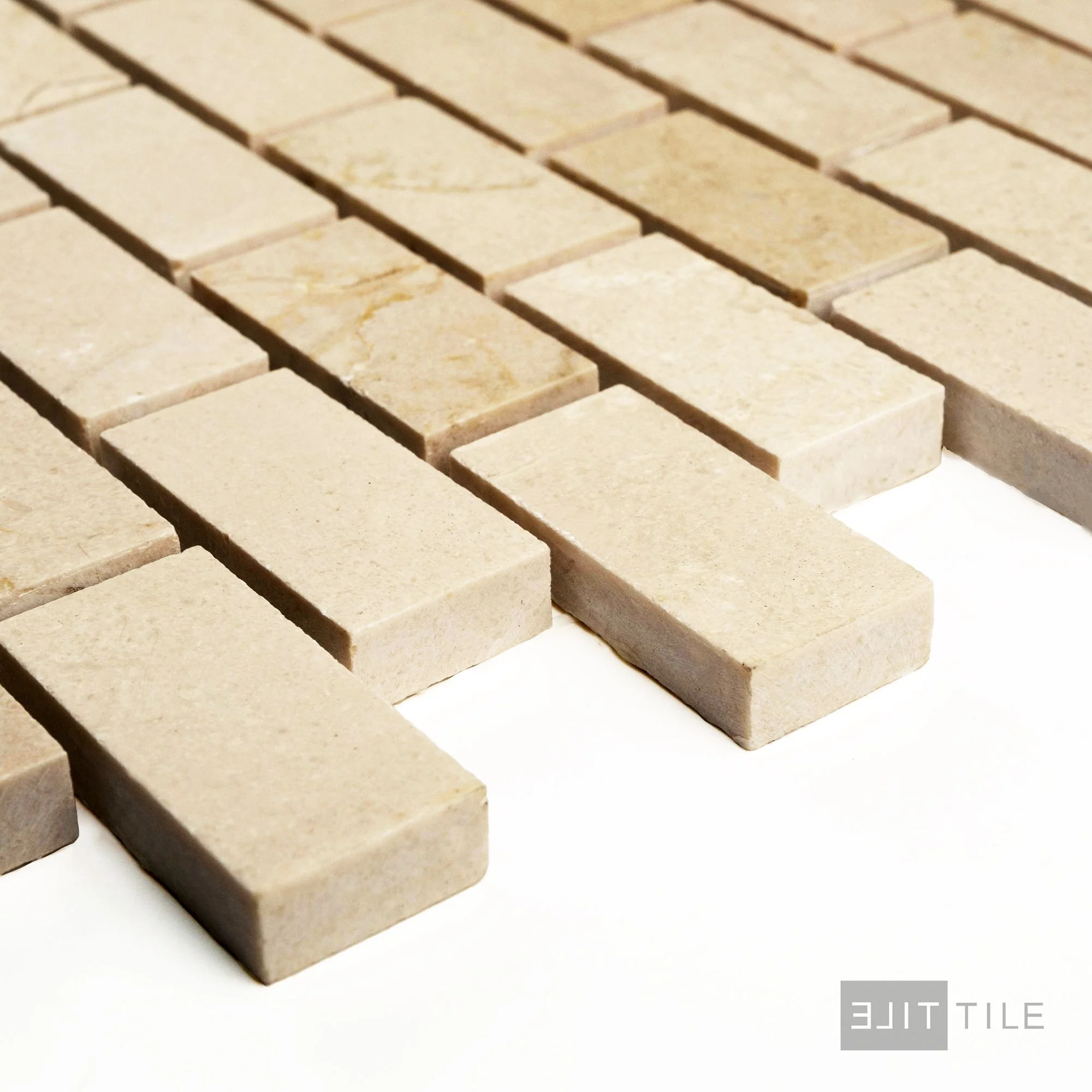 Crema Marfil Marble 1X2 Brick Honed Mosaic - Image 3