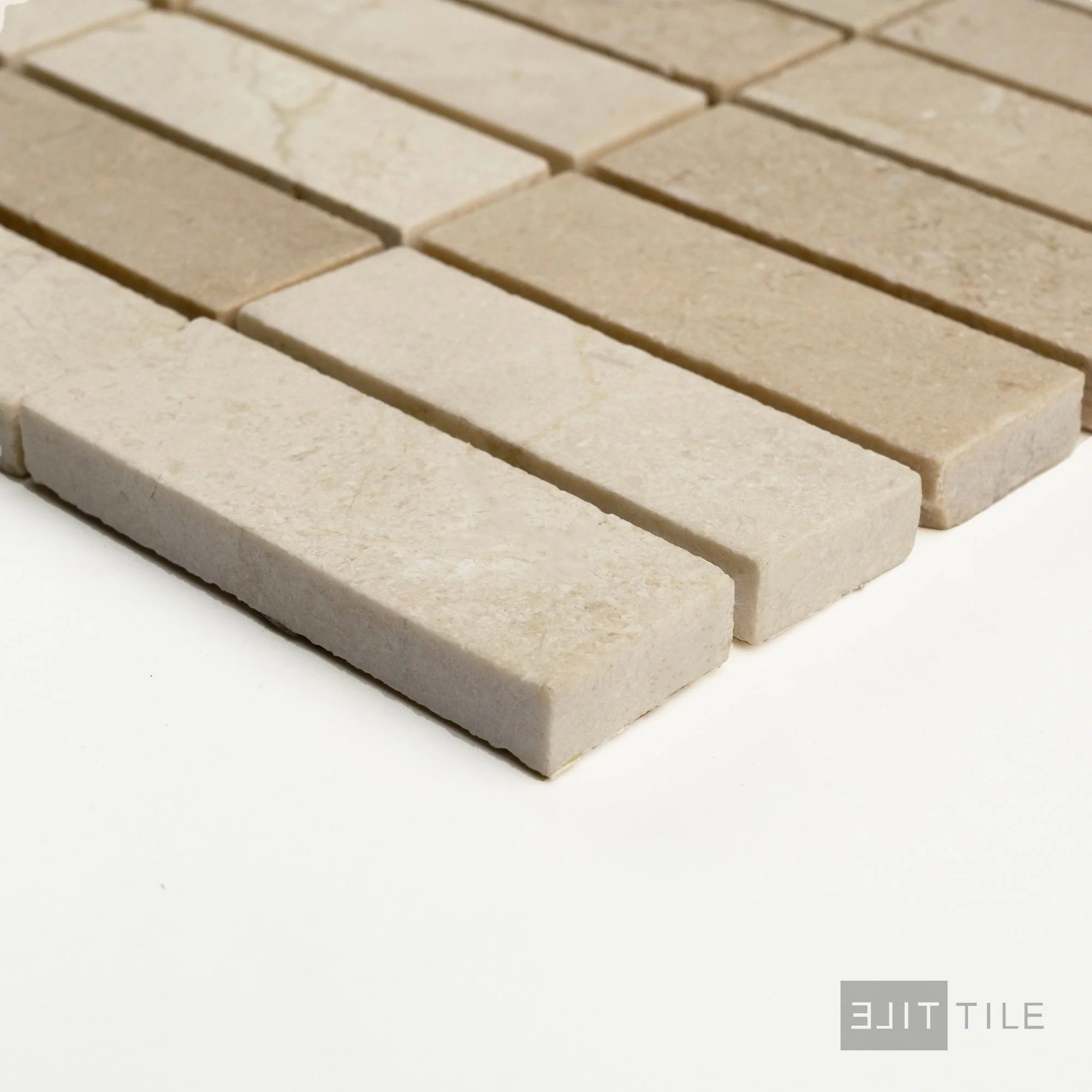 Crema Marfil Marble 1X3 Stacked Honed Mosaic - Image 3