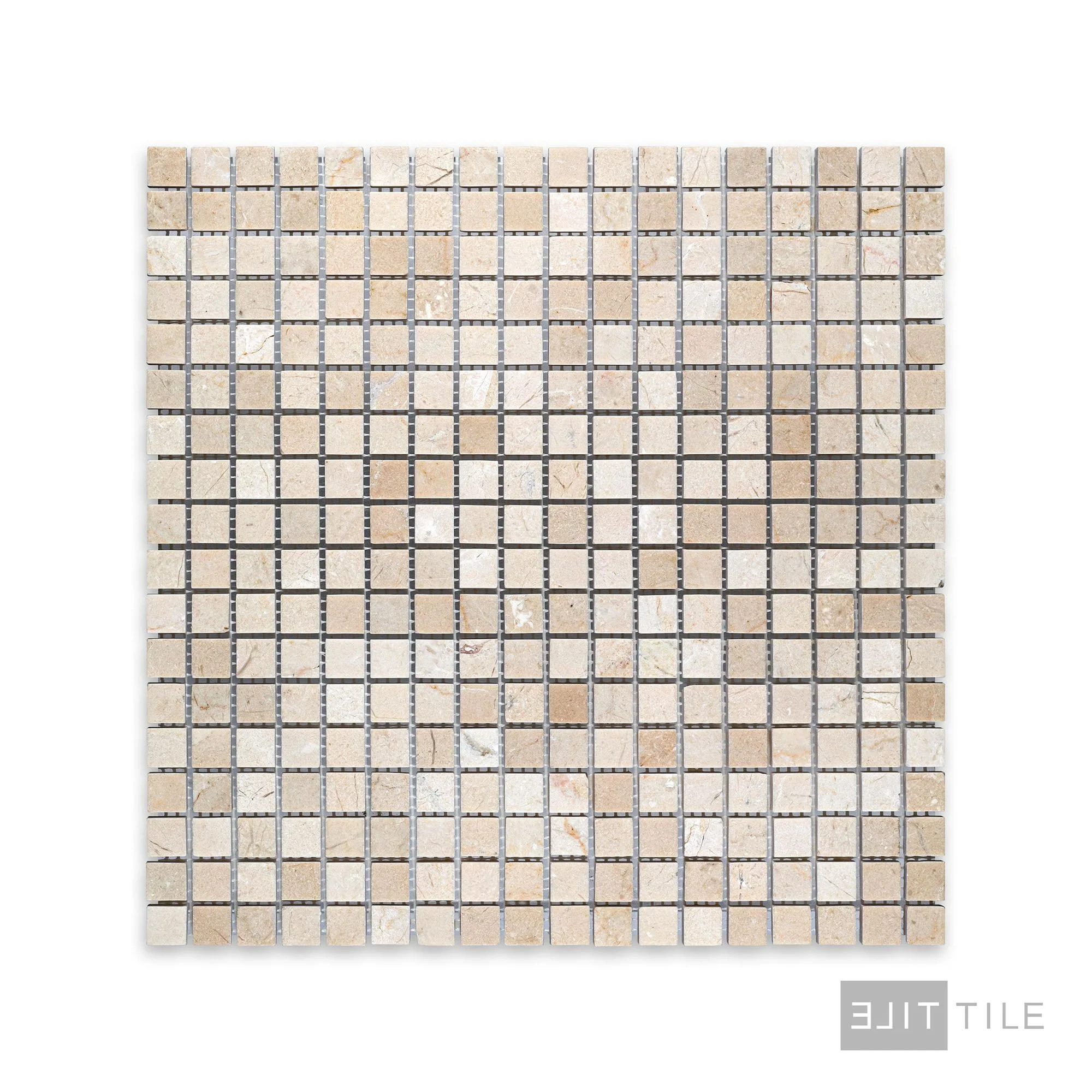 Crema Marfil Marble 5/8" Square Honed Mosaic - Image 2