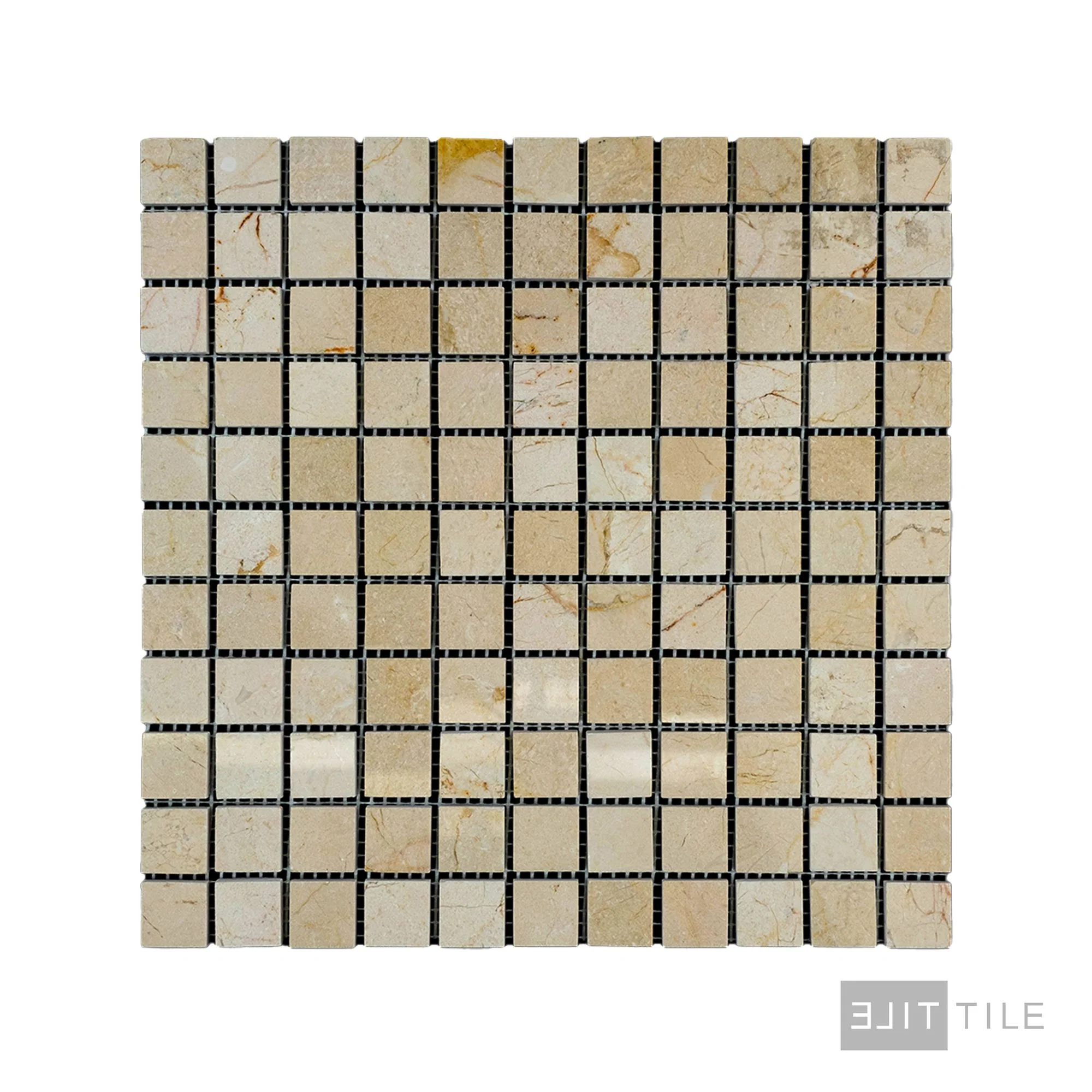Crema Marfil Marble 1" Square Honed Mosaic - Image 2