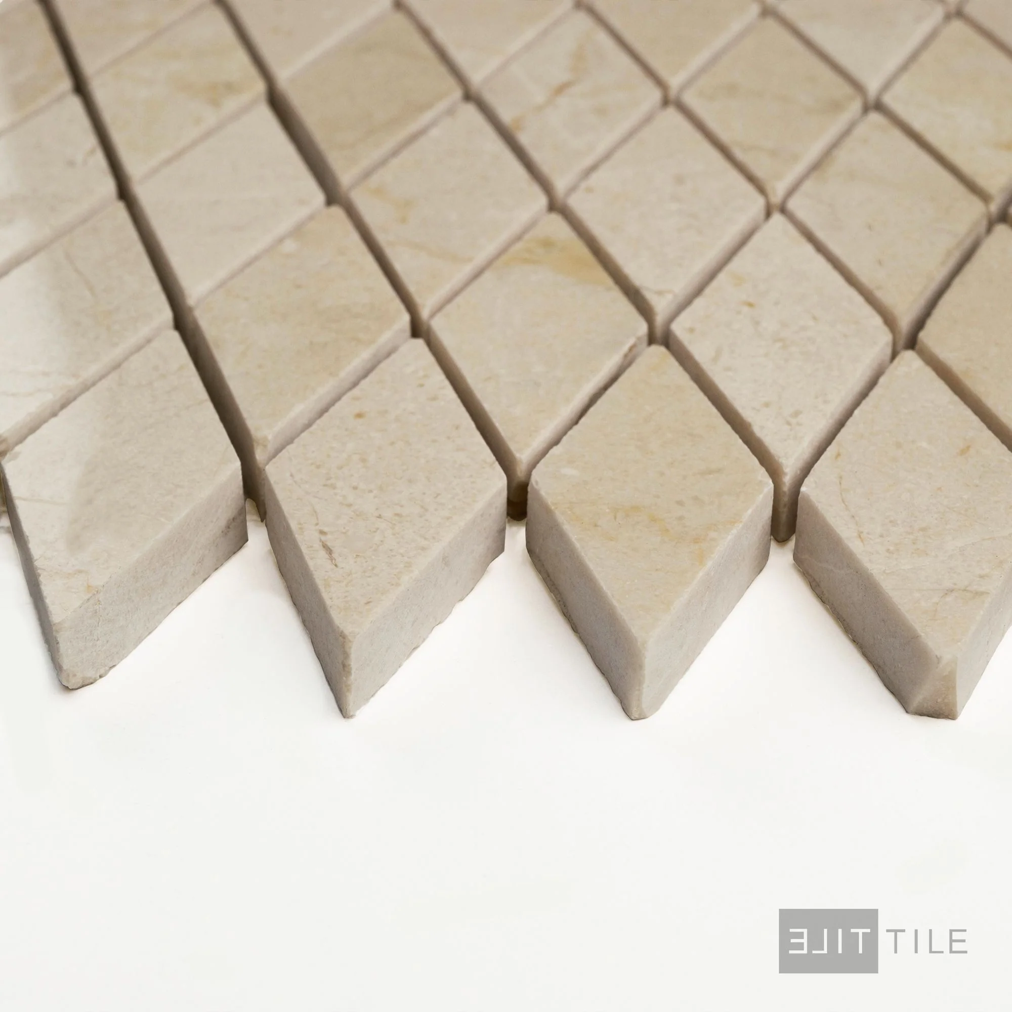 Crema Marfil Marble Rhomboid Polished Mosaic - Image 3
