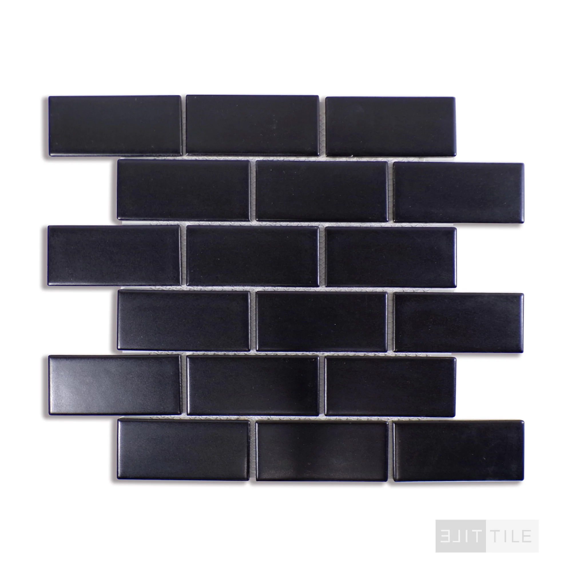 Domino 2X4 Porcelain Mosaic 12X12 Black Matte - Image 3