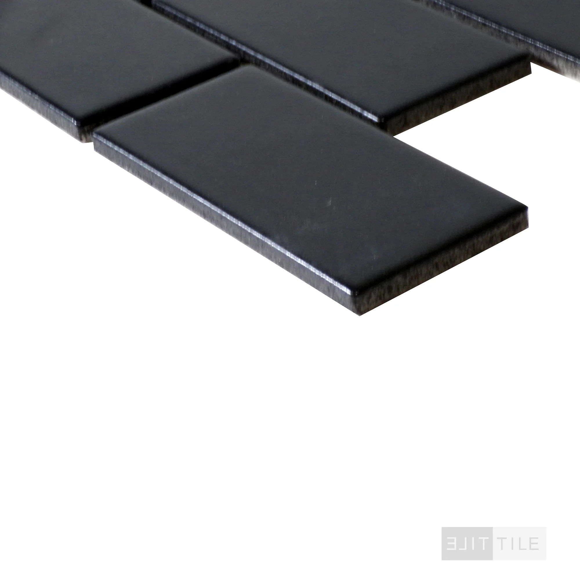 Domino 2X4 Porcelain Mosaic 12X12 Black Matte - Image 4