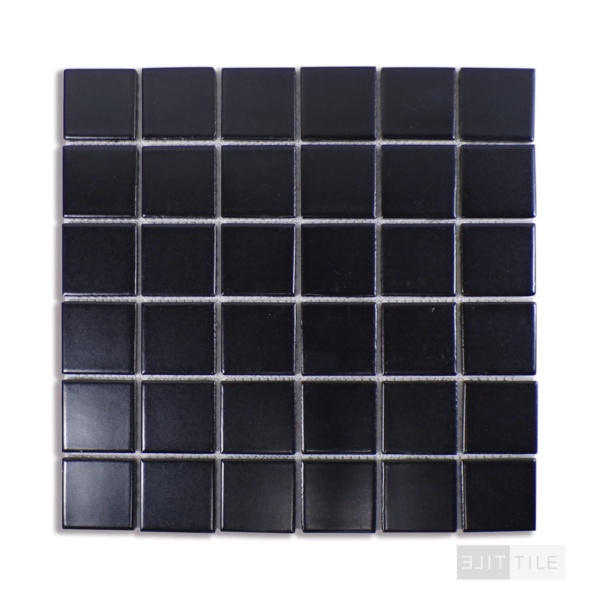 Domino 2X2 Square Porcelain Mosaic 12X12 Black Matte - Image 2