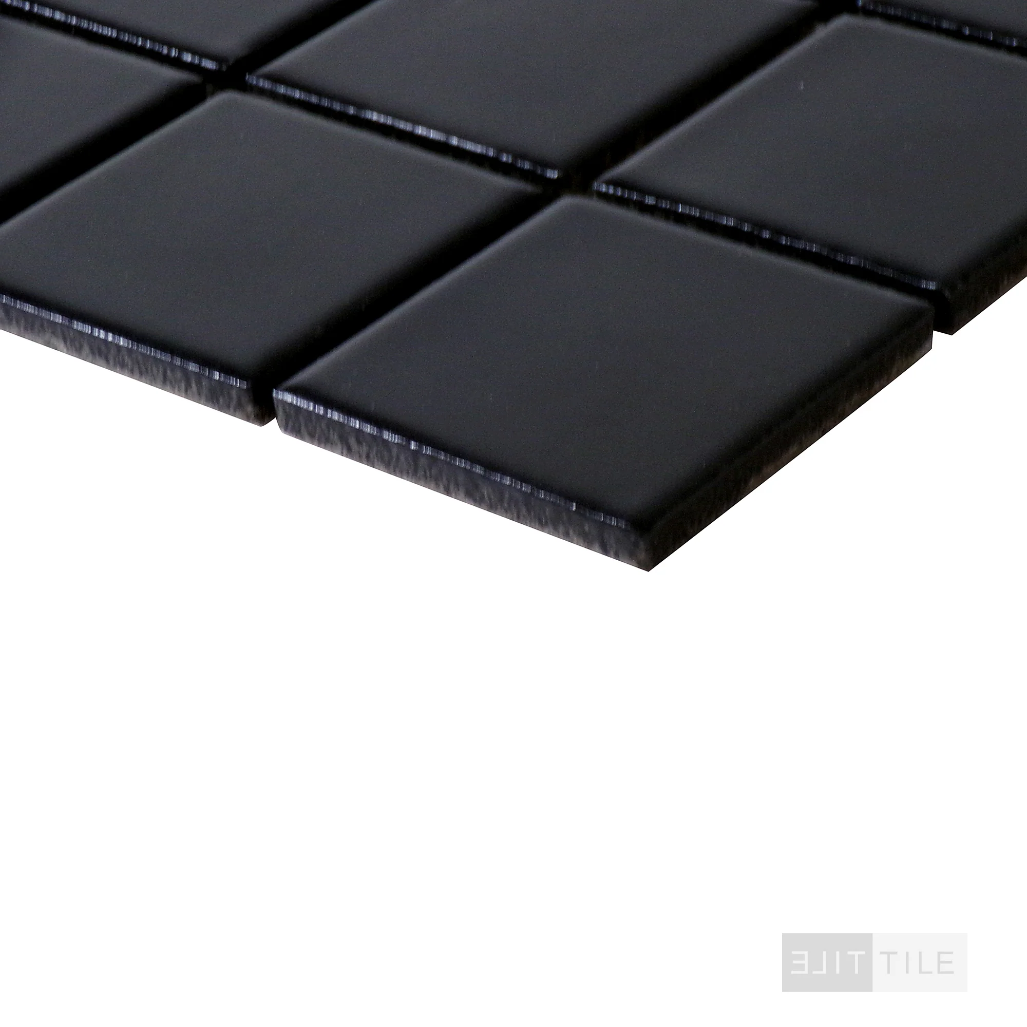 Domino 2X2 Square Porcelain Mosaic 12X12 Black Matte - Image 3