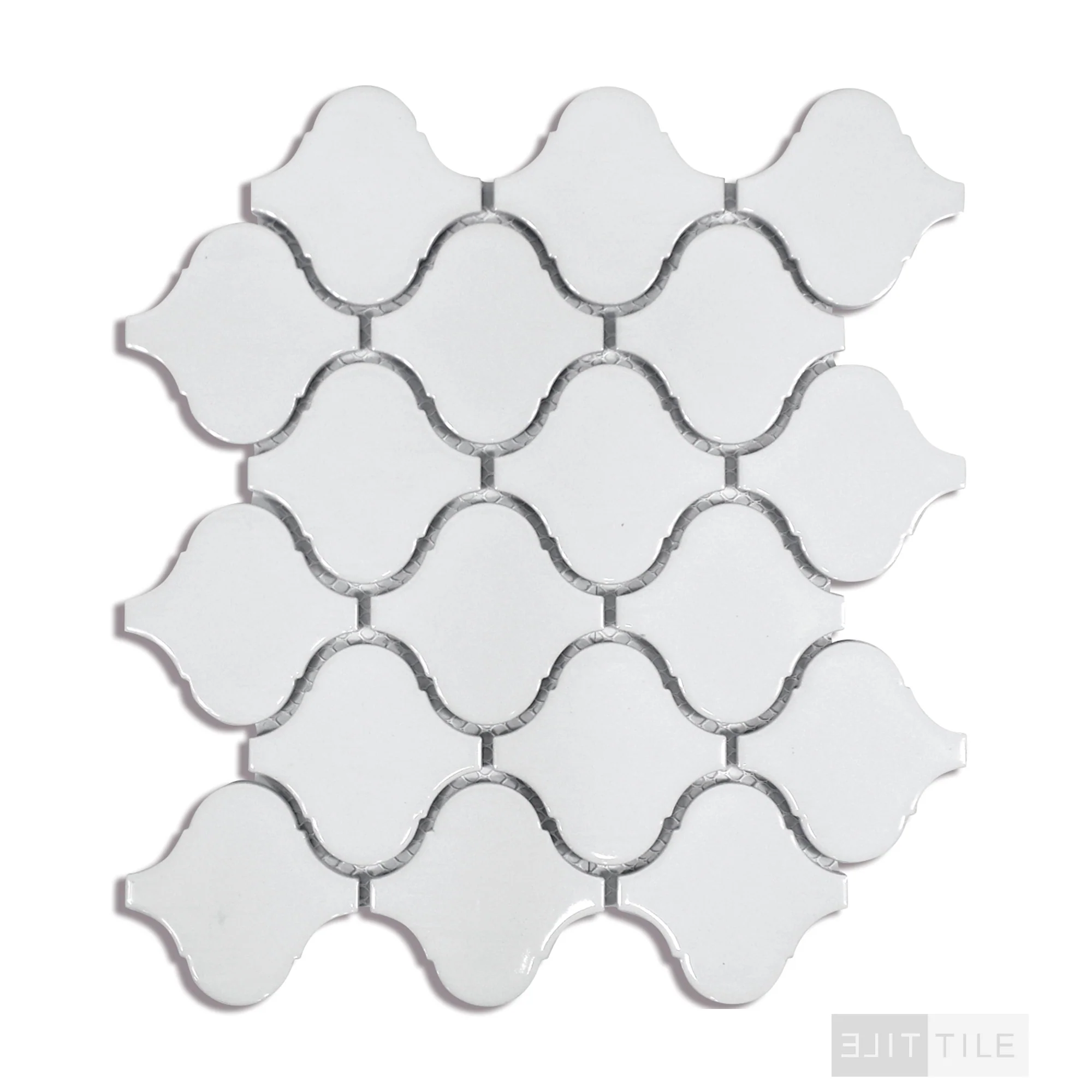 Domino Arabesque Porcelain Mosaic Misc. Gray Glossy - Image 3