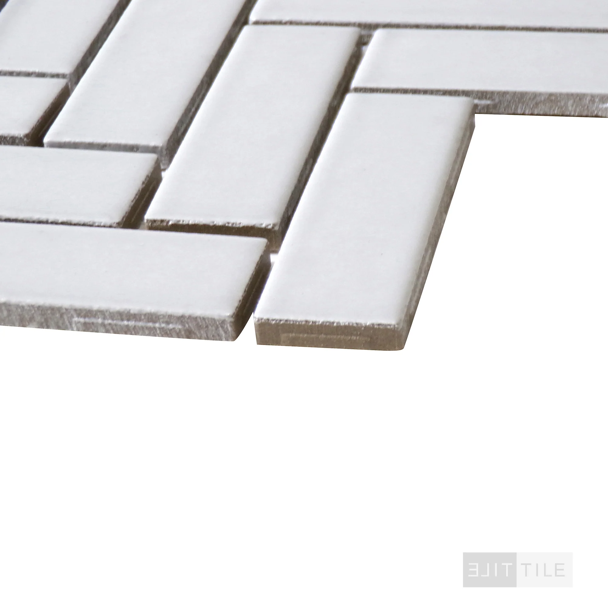 Domino Herringbone Porcelain Mosaic Misc. Gray Glossy - Image 4