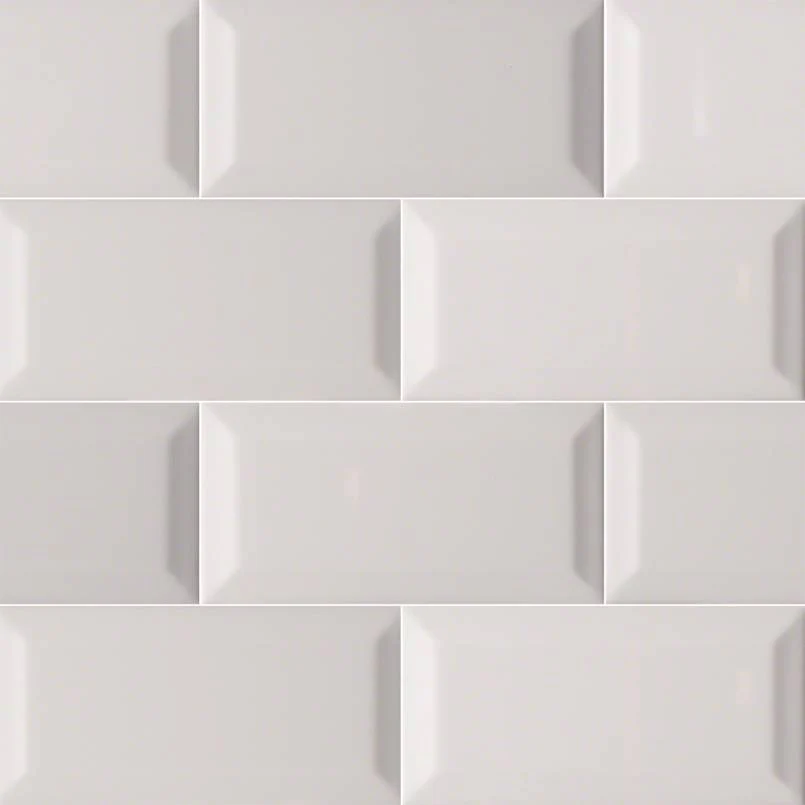 Domino Beveled Porcelain Subway Tile 3X6 Gray Glossy