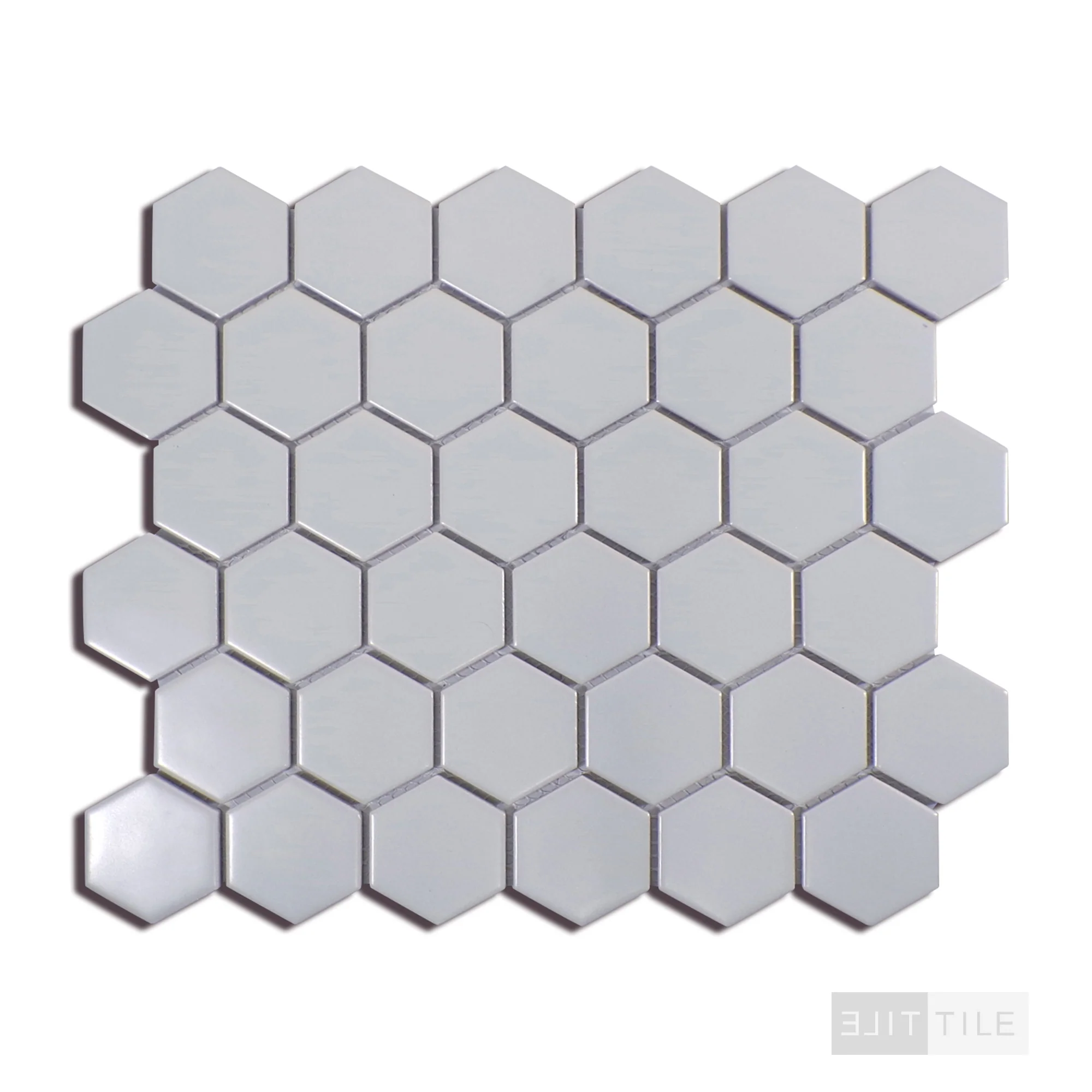 Domino 2" Hexagon Porcelain Mosaic Misc. Gray Matte - Image 3