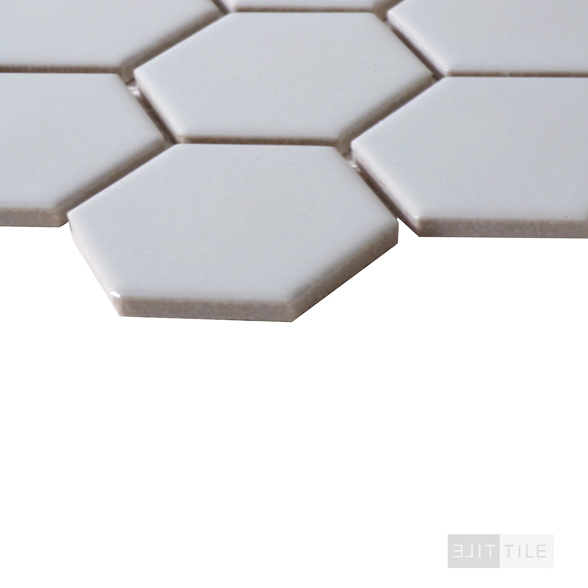 Domino 2" Hexagon Porcelain Mosaic Misc. Gray Matte - Image 4