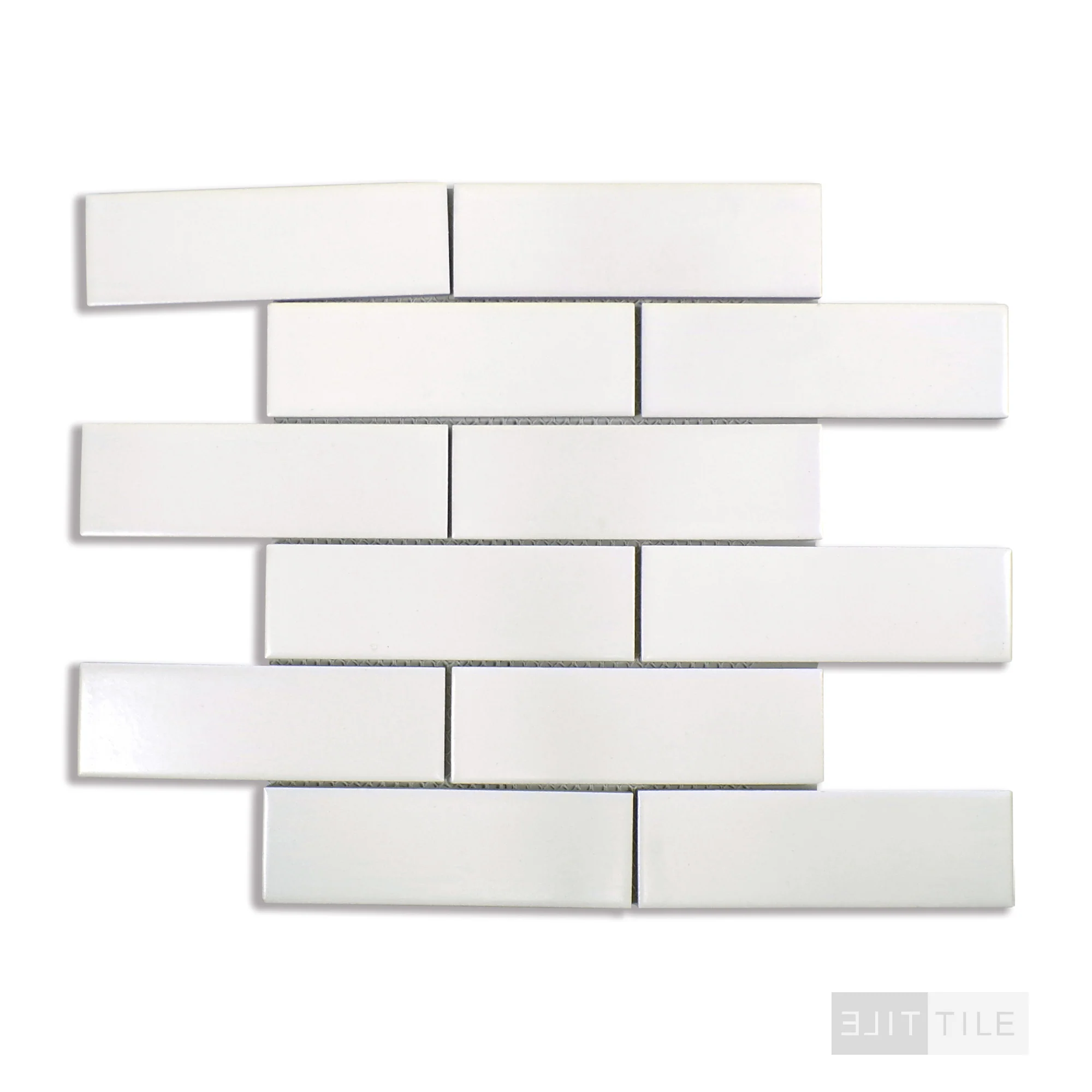 Domino 2X4 Porcelain Mosaic 12X12 White Glossy - Image 3