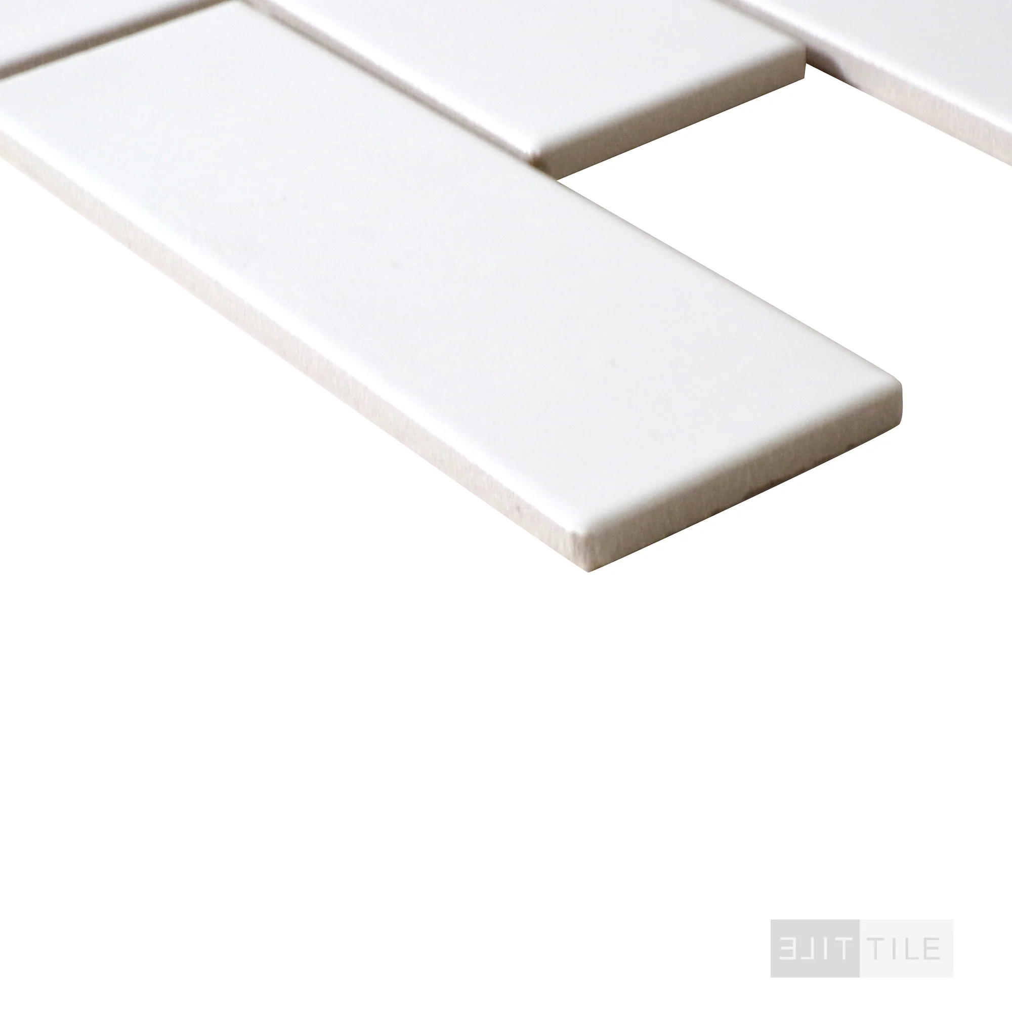 Domino 2X4 Porcelain Mosaic 12X12 White Glossy - Image 4