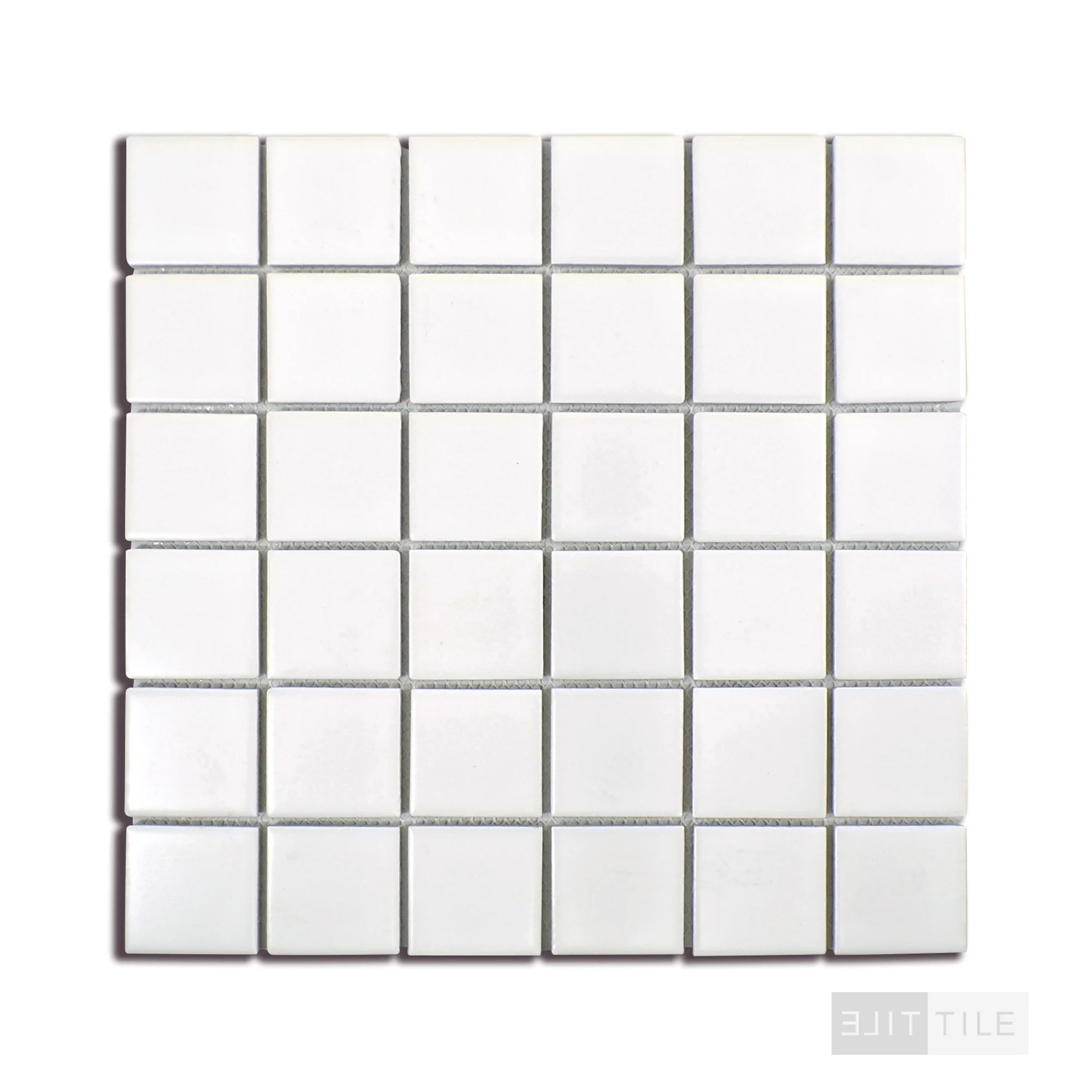 Domino 2X2 Square Porcelain Mosaic 12X12 White Matte - Image 3