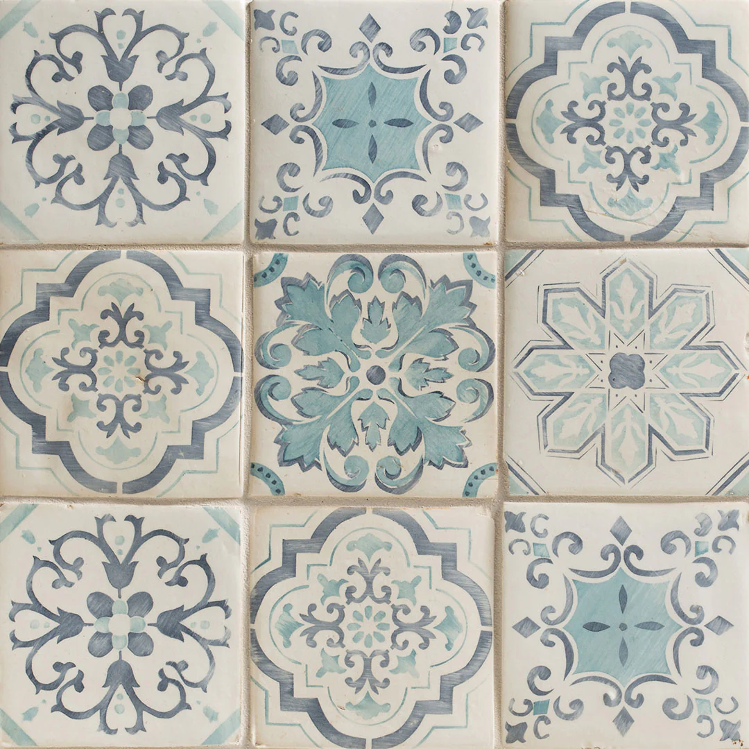 Duquesa Lisbon Deco 4-5/8X4-5/8 Acqua Matte