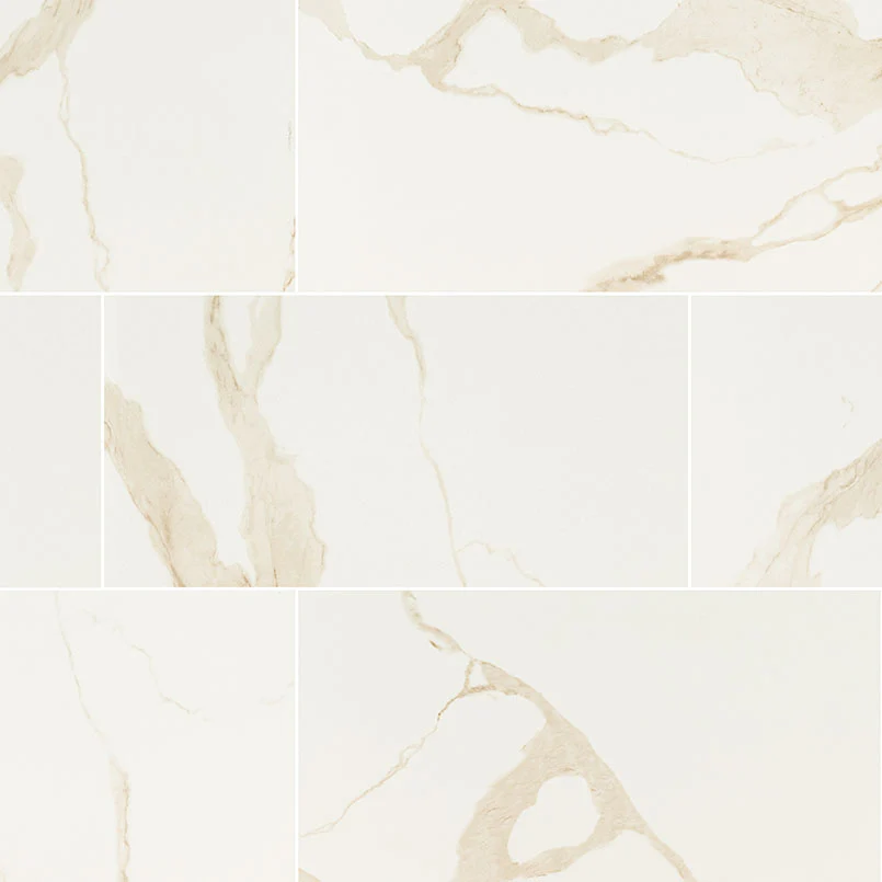 Eden Porcelain Field Tile 12X24 Calacatta Matte
