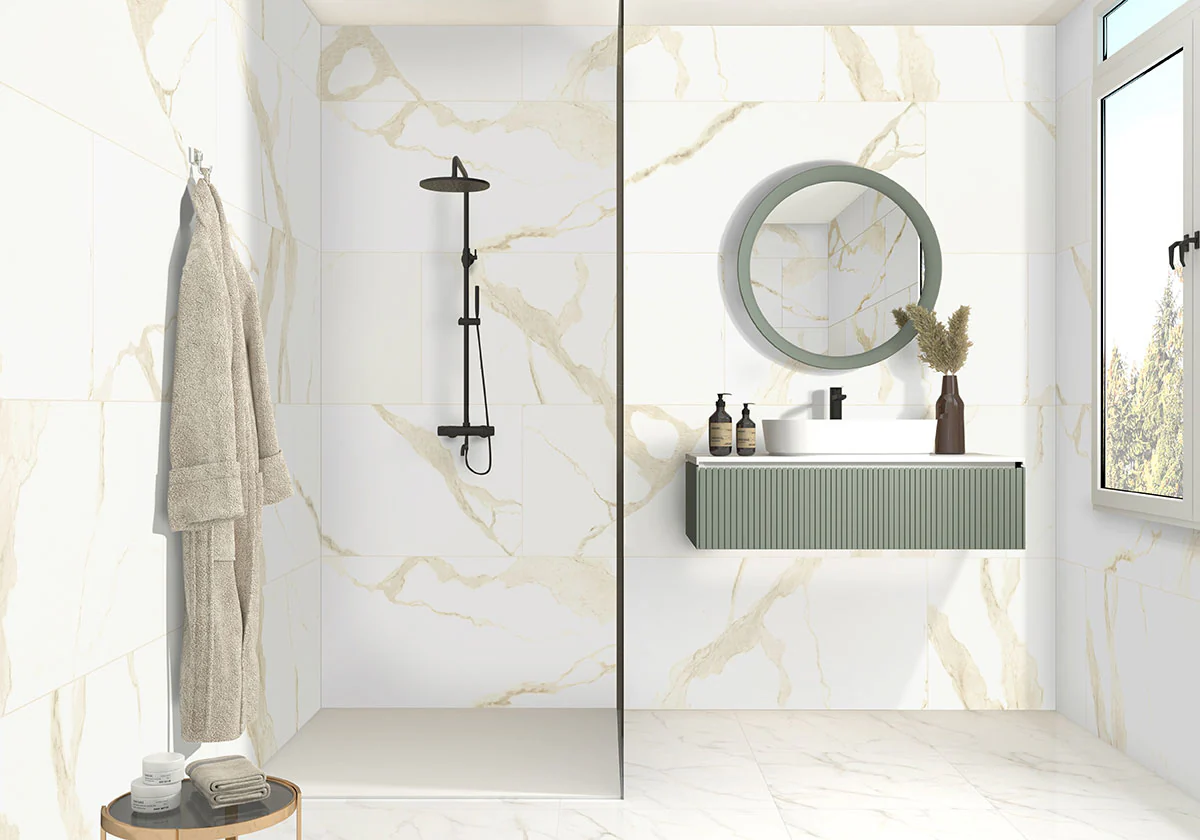 Eden Porcelain Field Tile 12X24 Calacatta Matte - Image 2