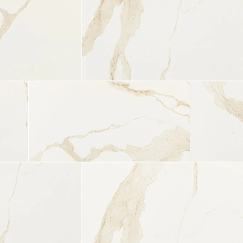 Eden Porcelain Field Tile 24X48 Calacatta Polished