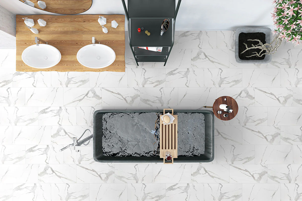 Eden Porcelain Field Tile 12X24 Statuary Matte - Image 2