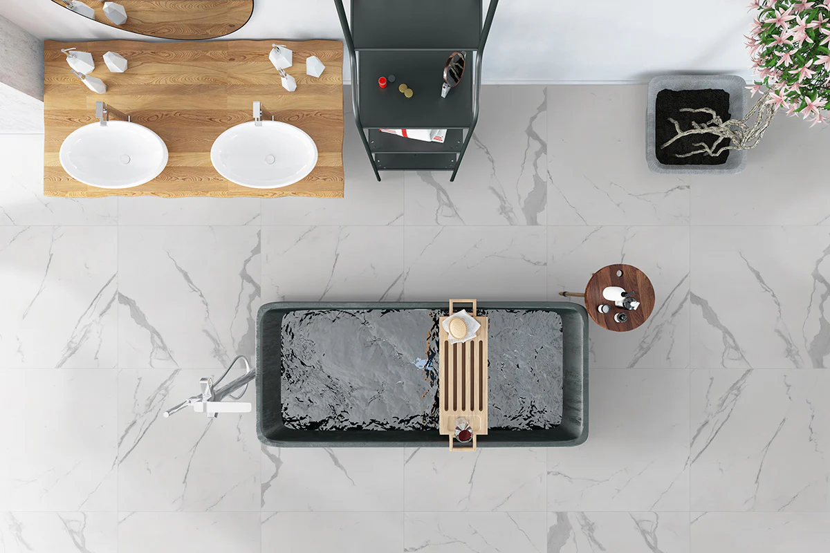 Eden Porcelain Field Tile 32X32 Statuary Polished - Image 2