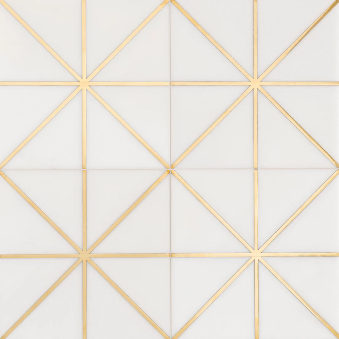 Ellington Carlyle Deco 12X12 Cotton/Brass Honed