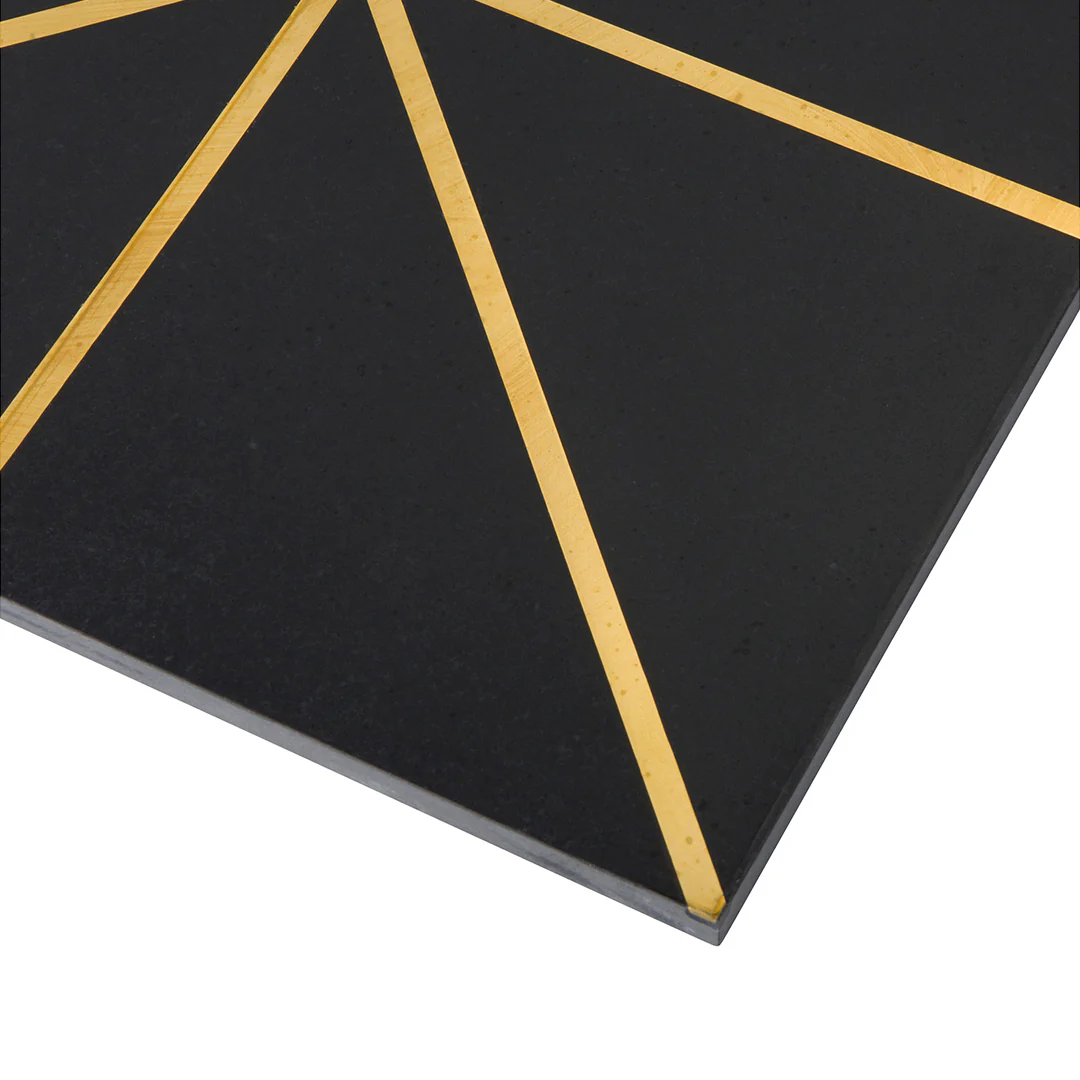 Ellington Carlyle Deco 12X12 Ebony/Brass Honed - Image 4