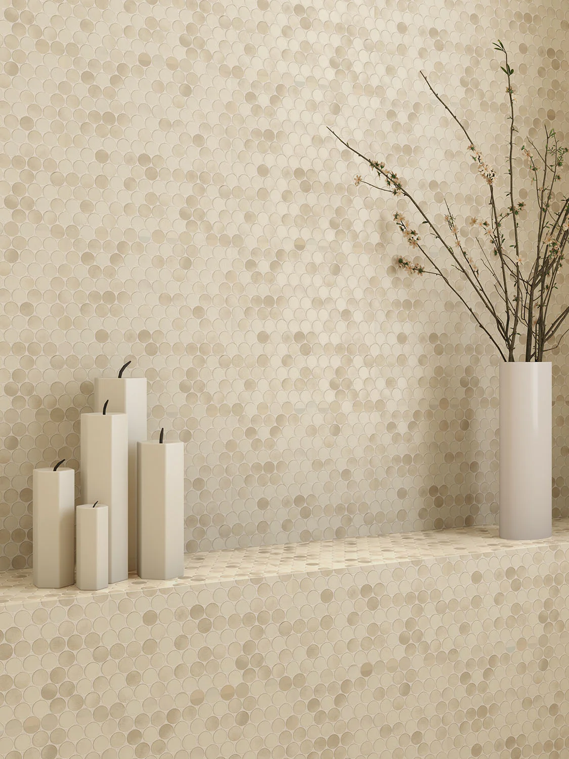 Emersyn Lane Circle Mosaic 12X12 Fawn Fibre Matte - Image 2