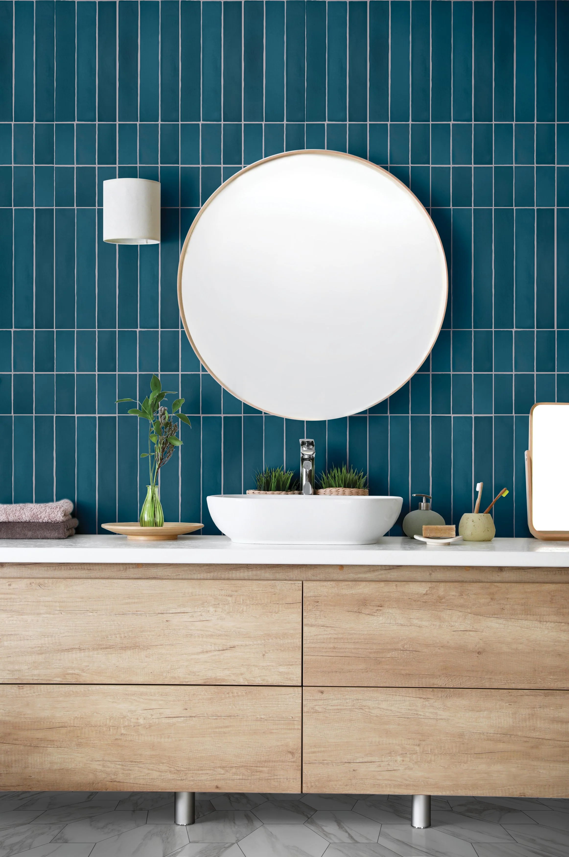 Farrier Ceramic Wall Tile 2.5X15 Blue Roan Satin - Image 2
