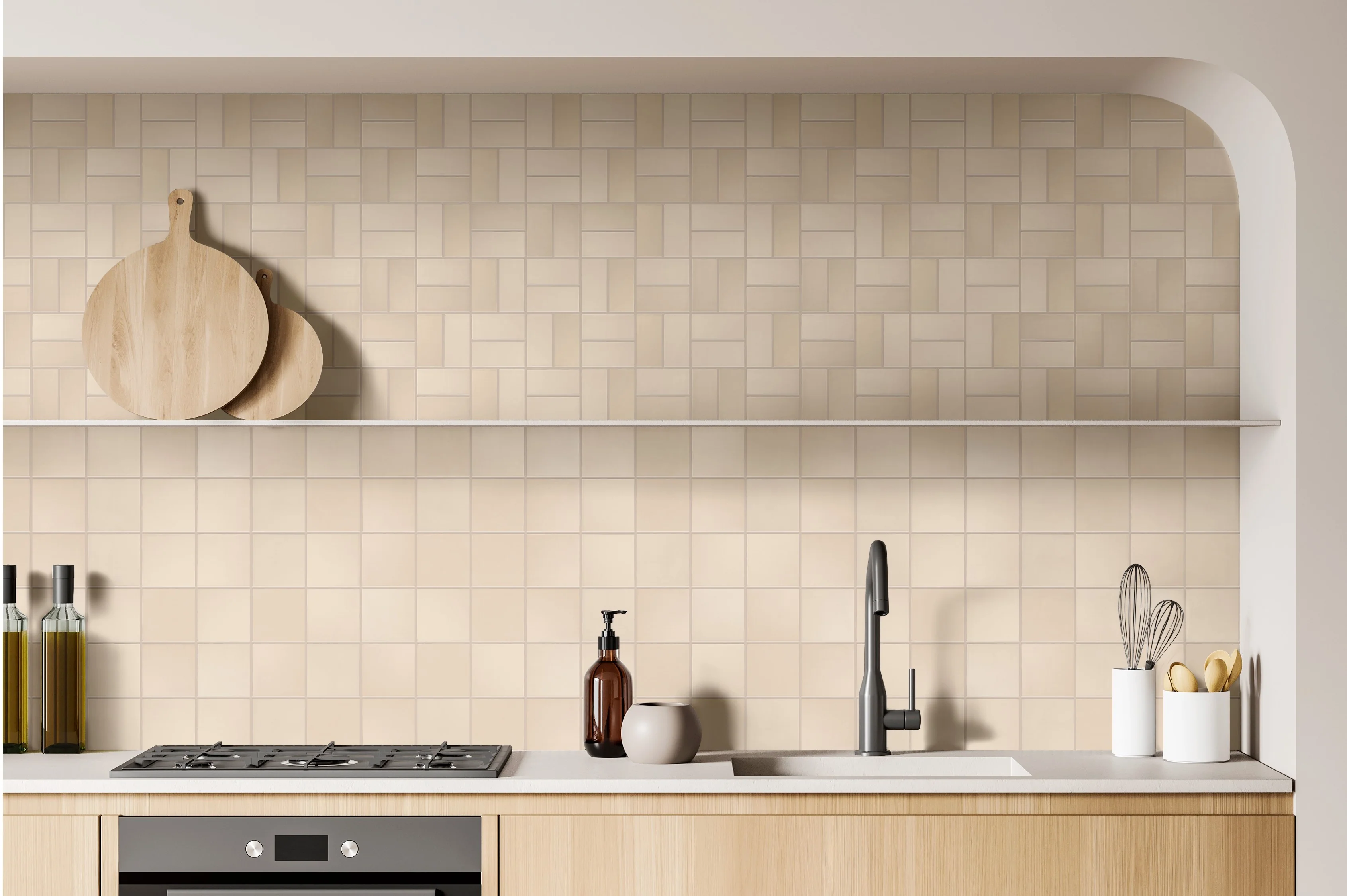 Farrier Ceramic Wall Tile 5X5 Palomino Satin - Image 2