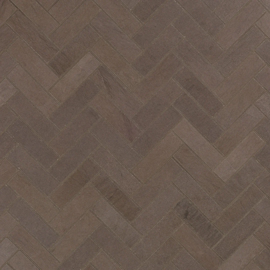 Foussana Herringbone Mosaic 13.1063X13.55 Grey Brushed