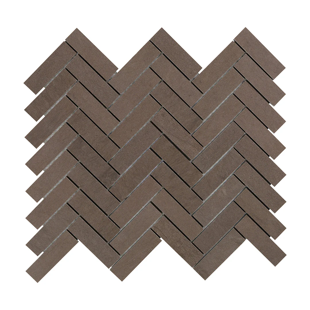 Foussana Herringbone Mosaic 13.1063X13.55 Grey Brushed - Image 2