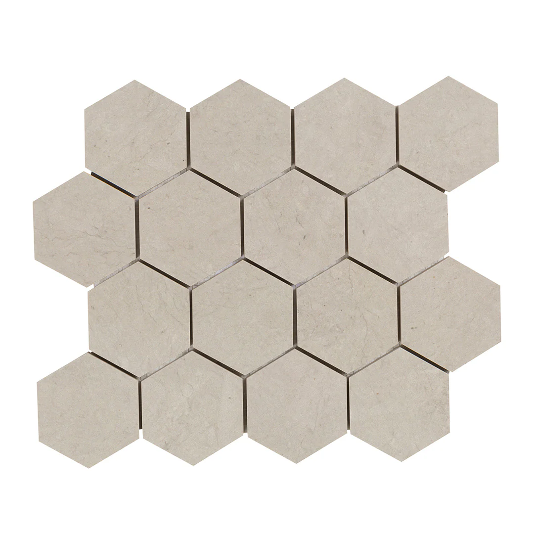 Foussana Hexagon Mosaic 10.9449X13.1693 Thala Grey Brushed - Image 3