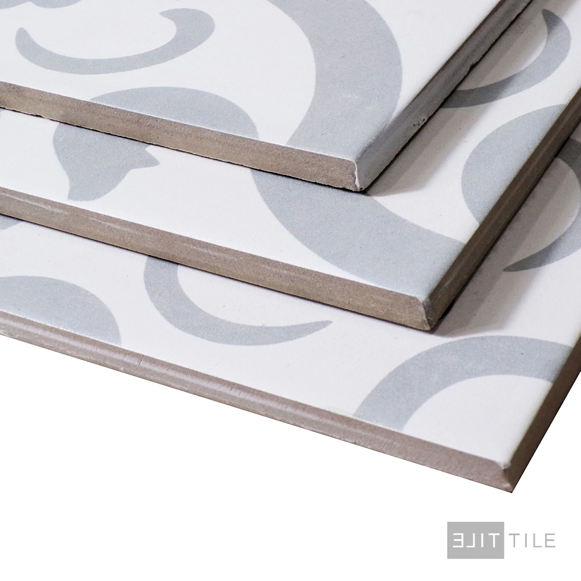 Frame 15 Porcelain Decorative Field Tile 6X6 Perla Chic Matte - Image 3