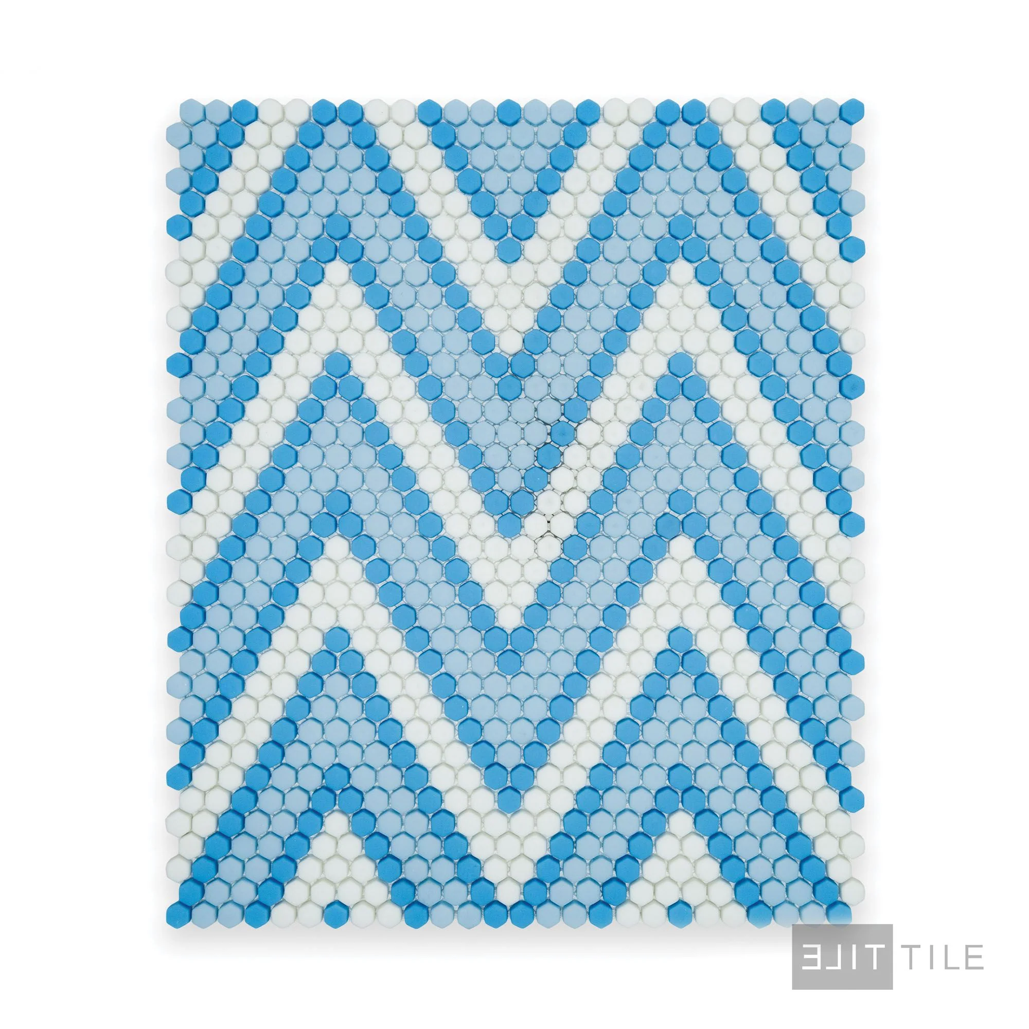 Geometro Amiens Coastal 3/8" Hexagon Matte Recycled Glass Mosaic - Image 3