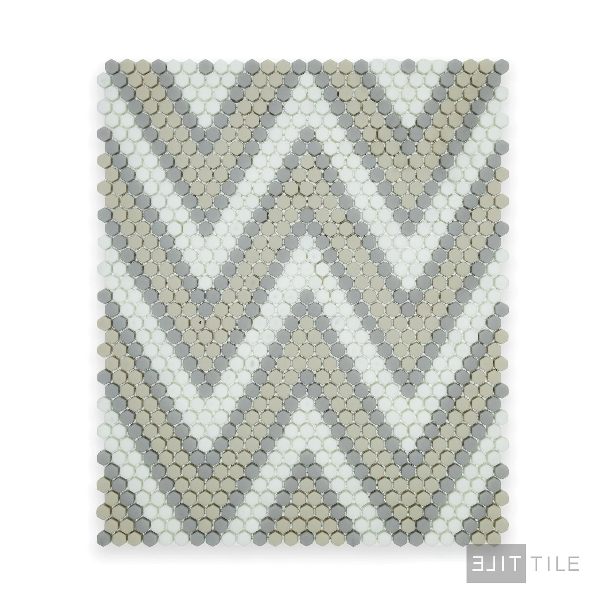 Geometro Amiens Country 3/8" Hexagon Matte Recycled Glass Mosaic - Image 3