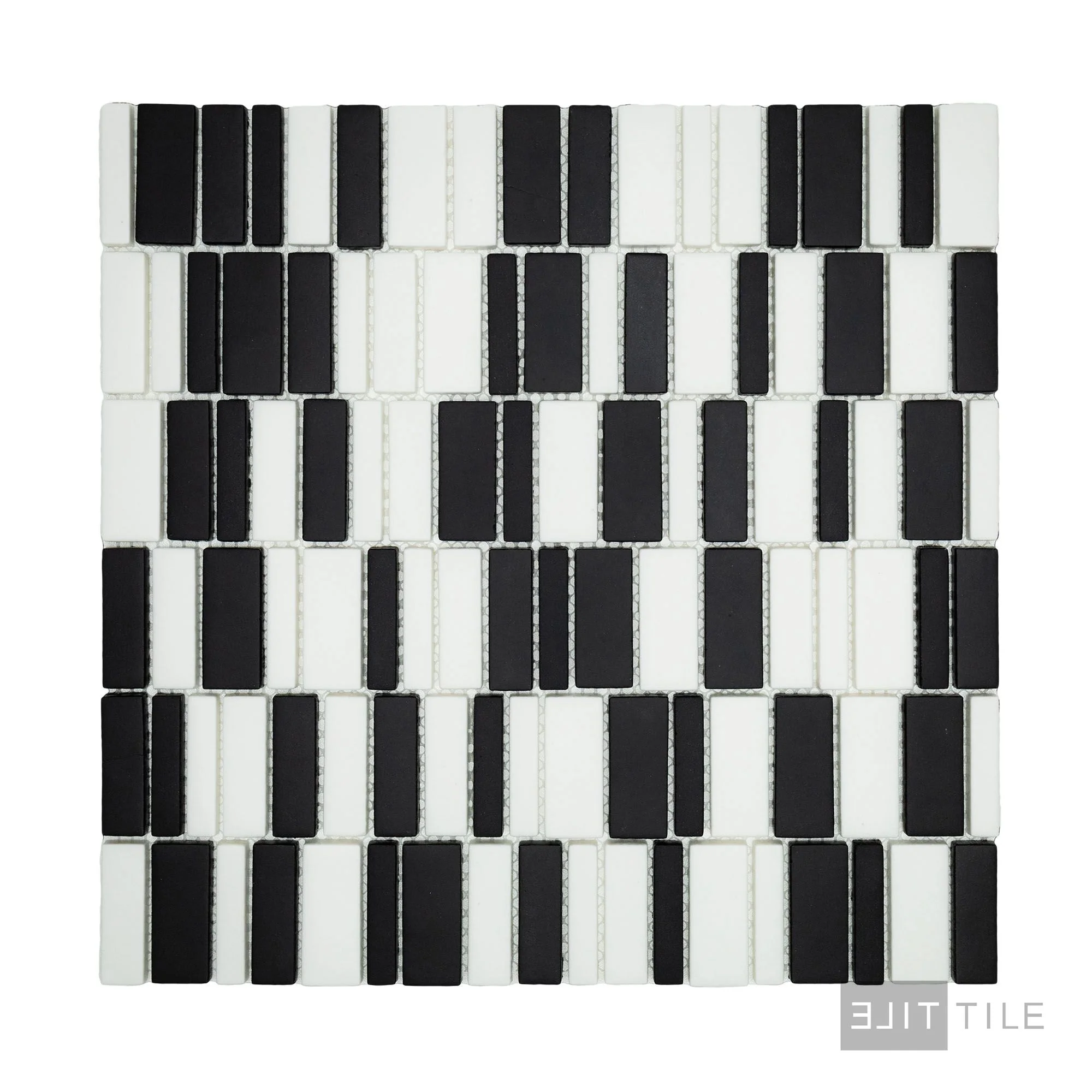 Geometro Barcode Crypto Rectangle Matte Recycled Glass Mosaic - Image 3
