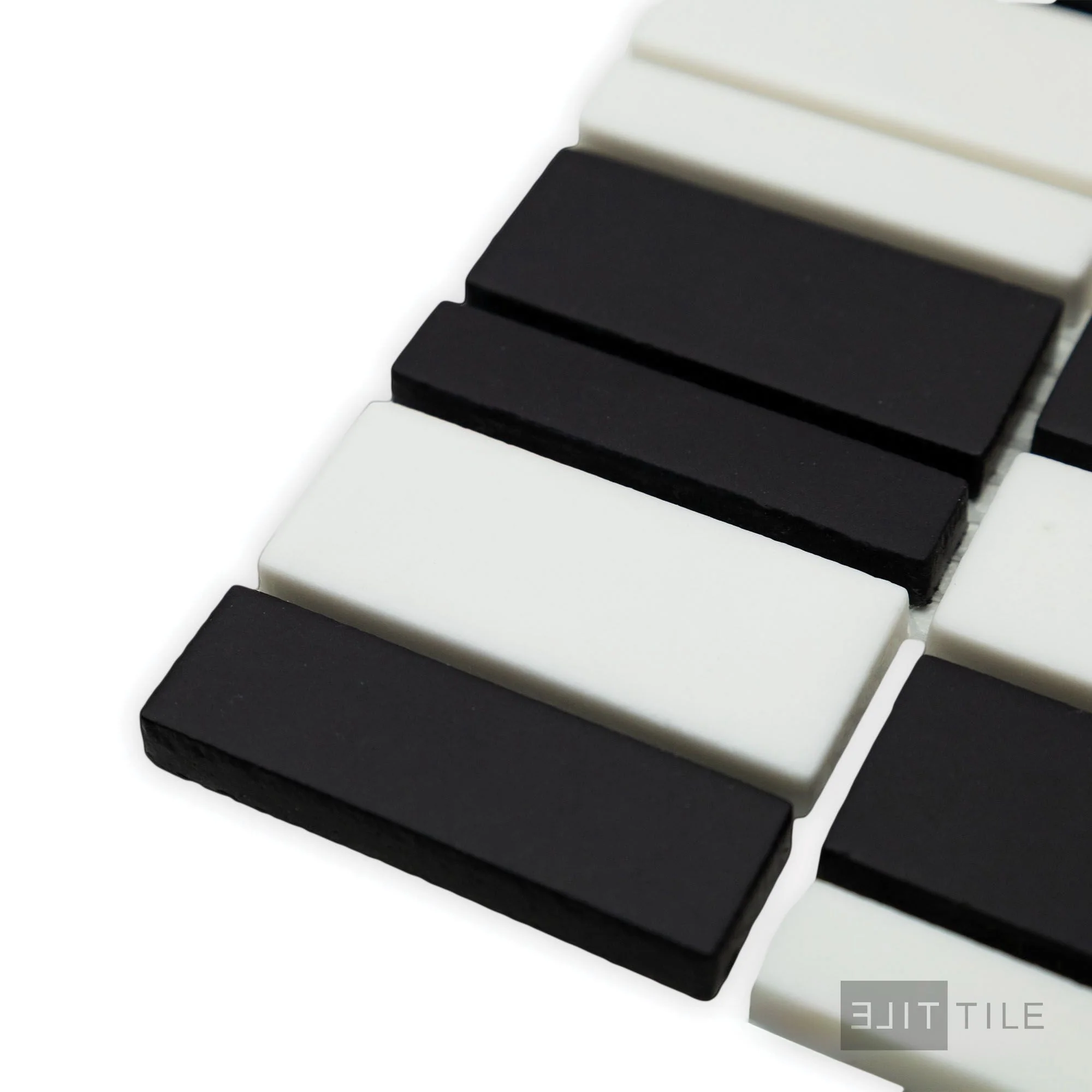 Geometro Barcode Crypto Rectangle Matte Recycled Glass Mosaic - Image 4