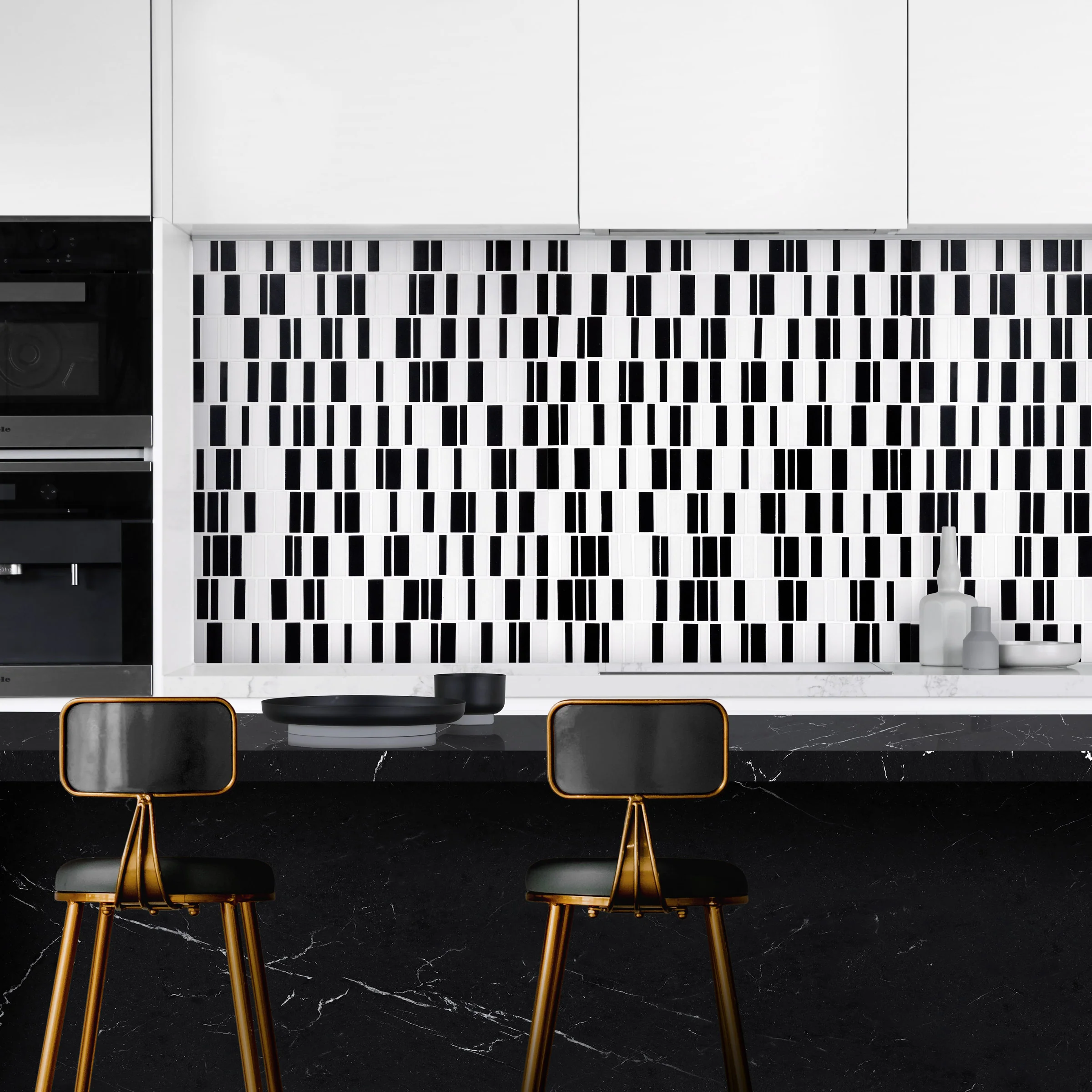 Geometro Barcode Crypto Rectangle Matte Recycled Glass Mosaic - Image 5