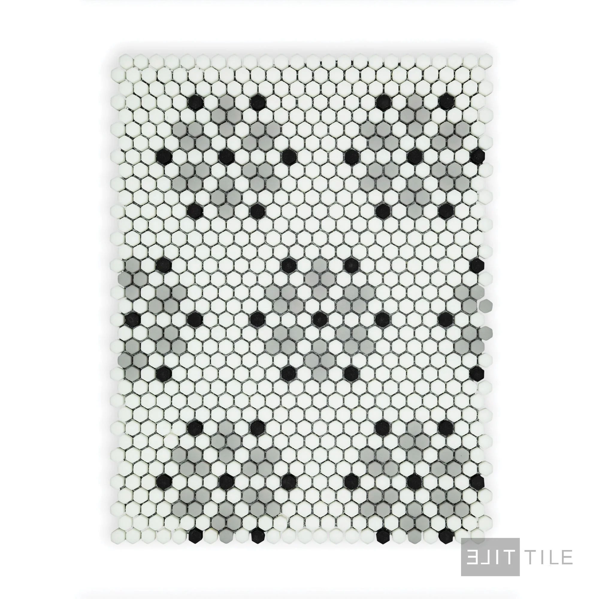 Geometro Bayeux Classic 3/8" Hexagon Matte Recycled Glass Mosaic - Image 3