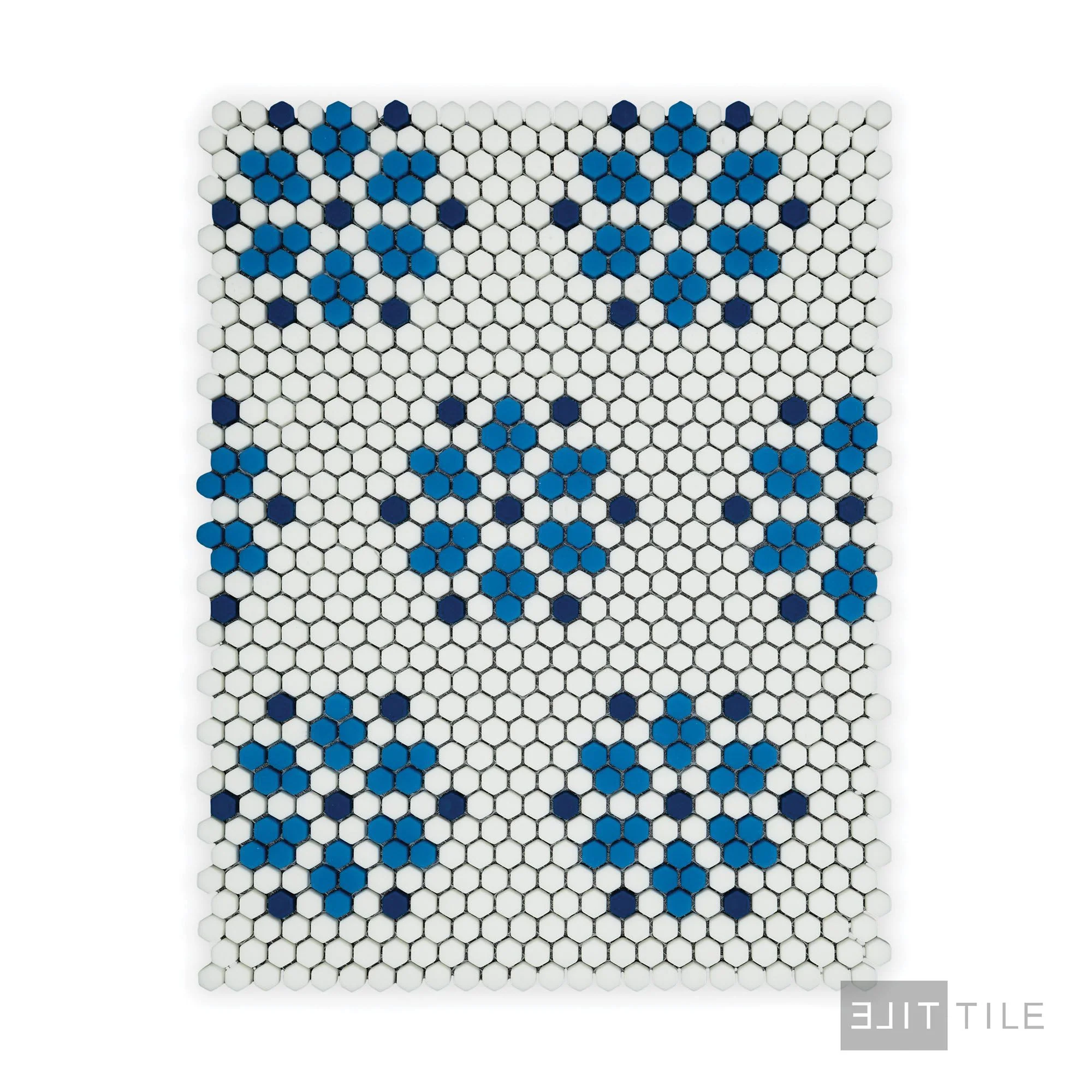Geometro Bayeux Coastal 3/8" Hexagon Matte Recycled Glass Mosaic - Image 3