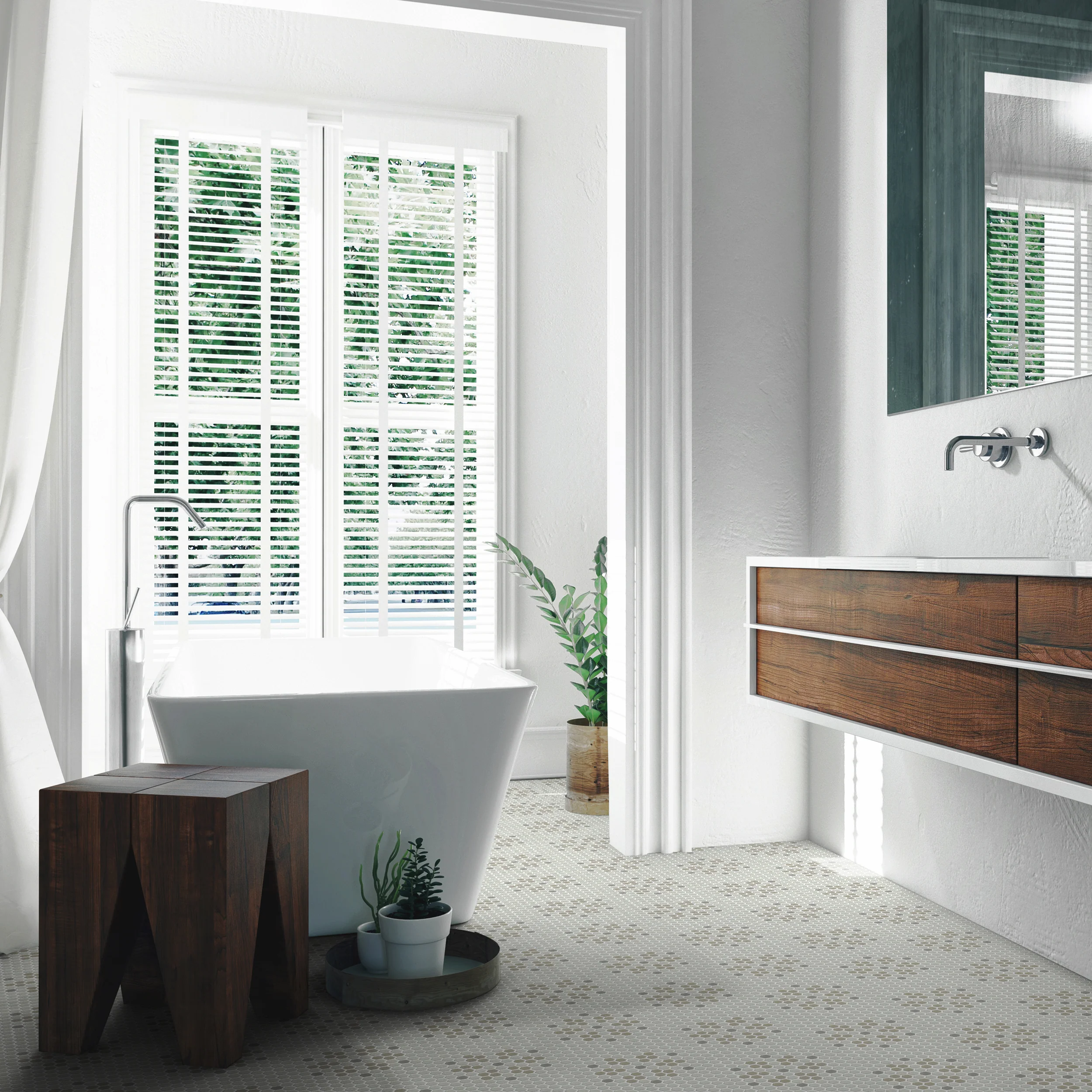 Geometro Bayeux Country 3/8" Hexagon Matte Recycled Glass Mosaic - Image 5
