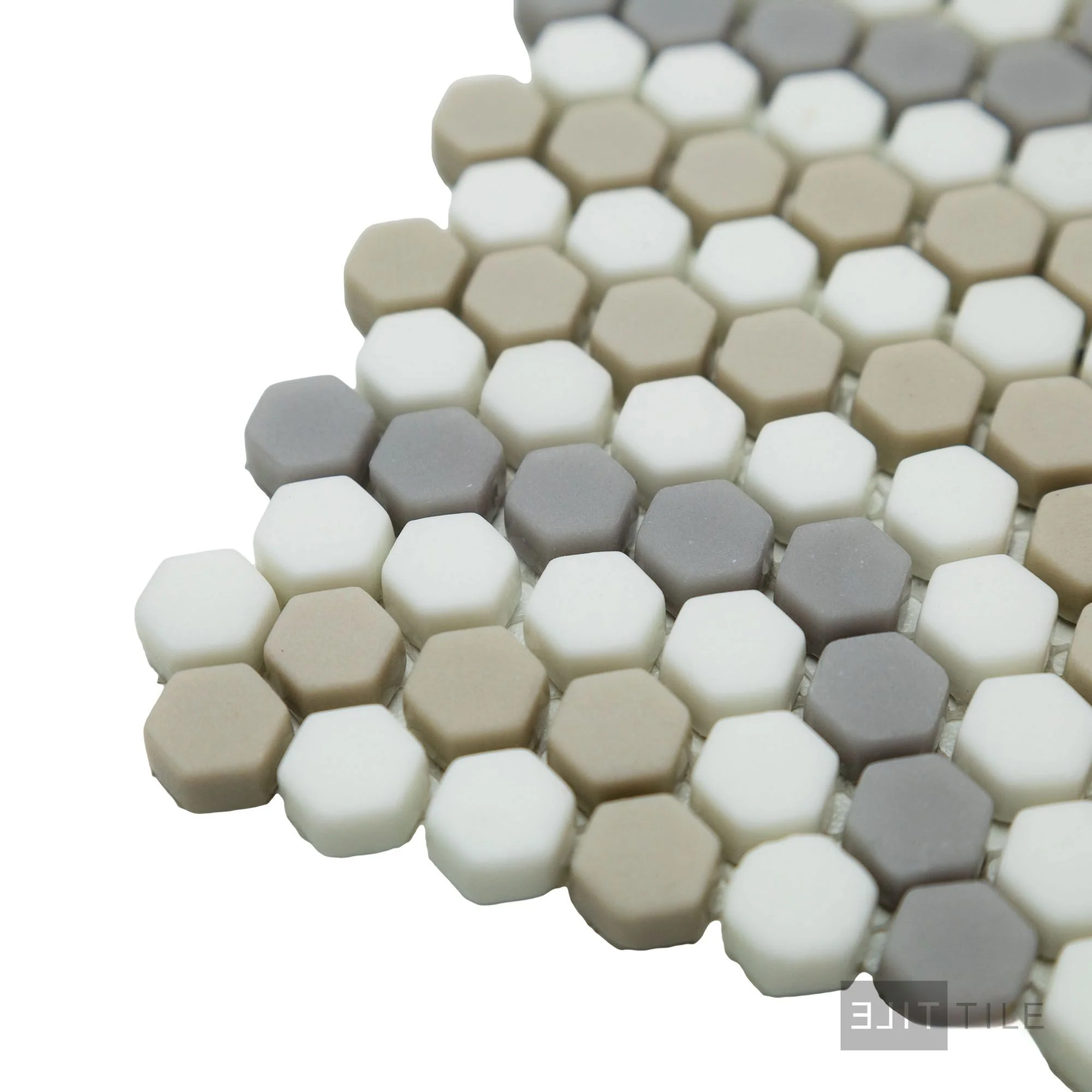 Geometro Belfort Country 3/8" Hexagon Matte Recycled Glass Mosaic - Image 4