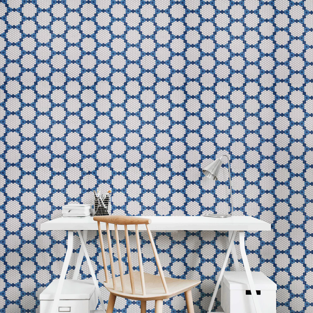 Geometro Bourges Coastal 3/8" Hexagon Matte Recycled Glass Mosaic - Image 5