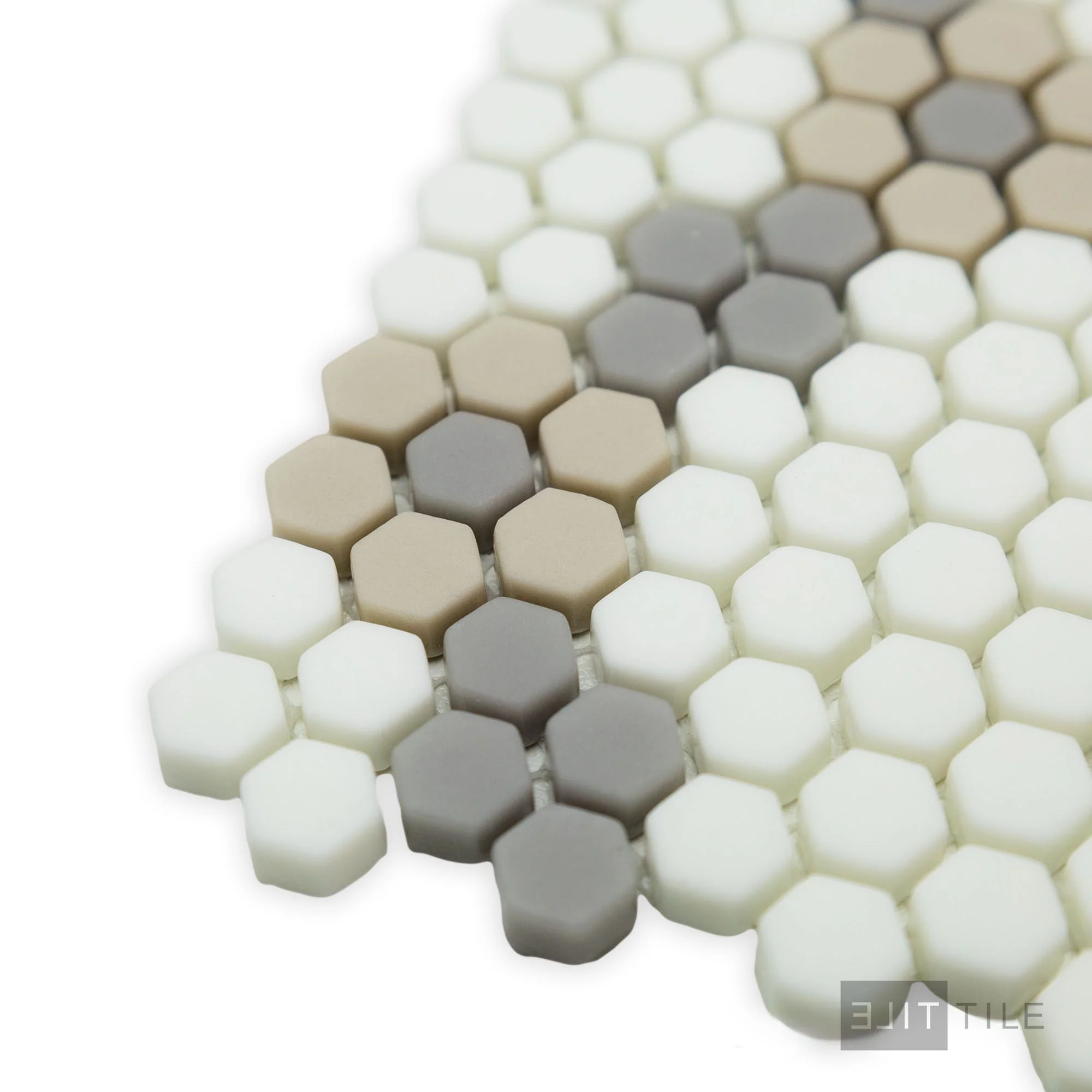 Geometro Bourges Country 3/8" Hexagon Matte Recycled Glass Mosaic - Image 4
