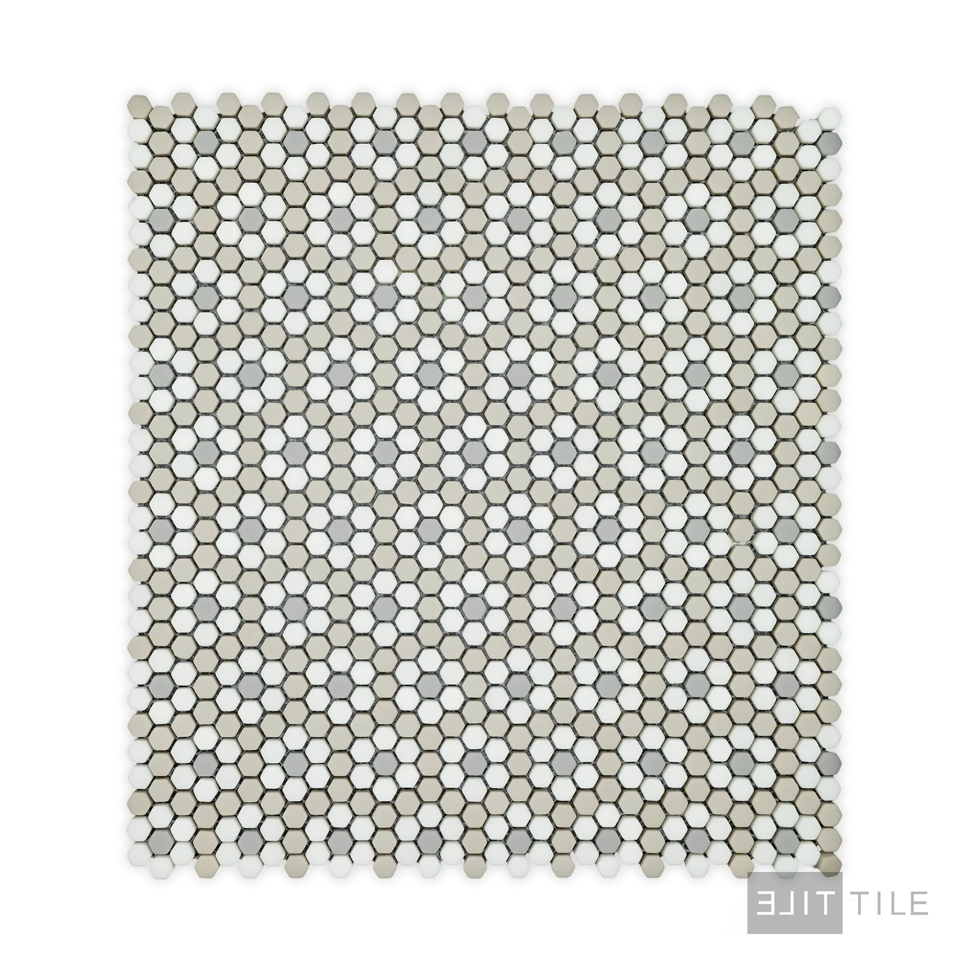 Geometro Dijon Country 3/8" Hexagon Matte Recycled Glass Mosaic - Image 3