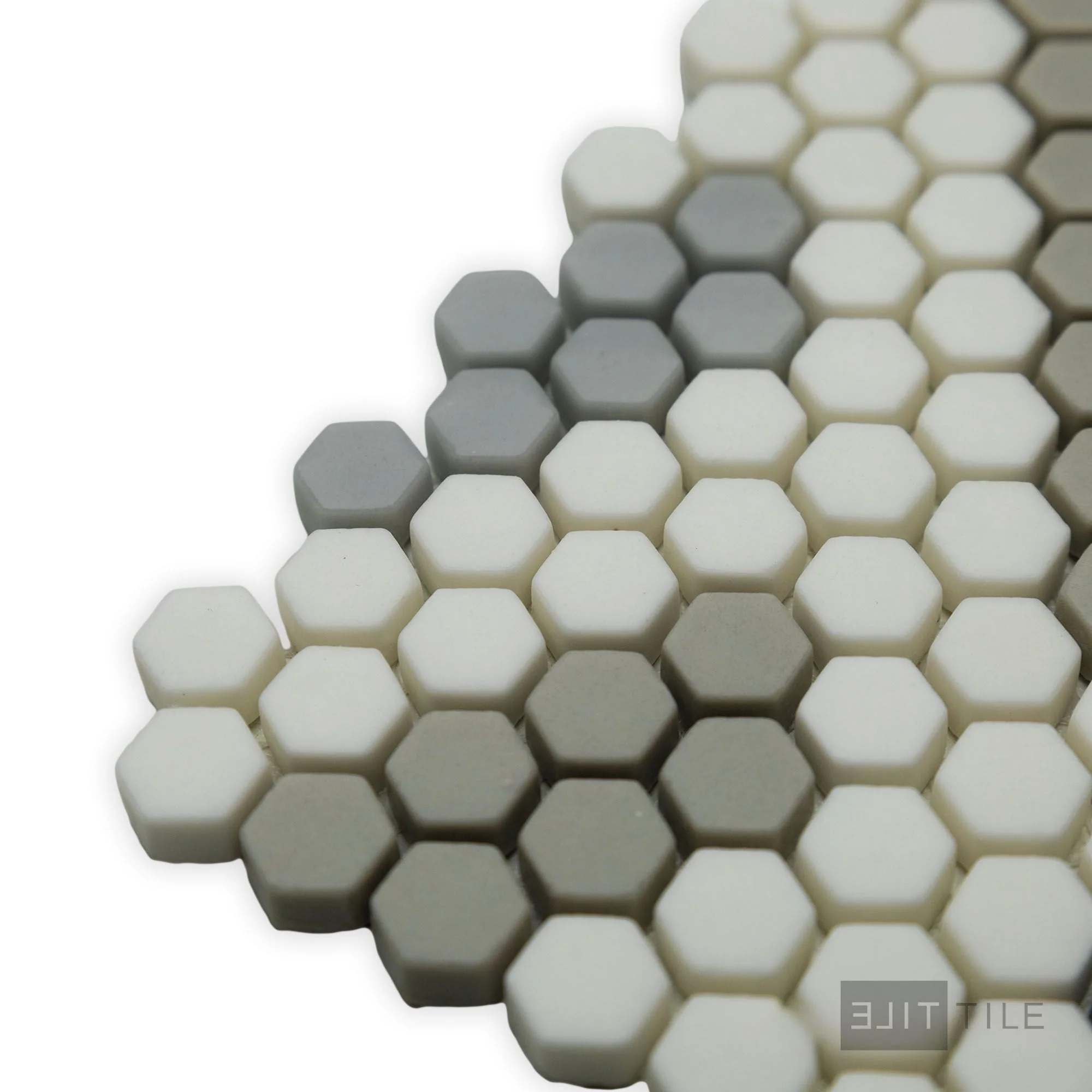 Geometro Missoni Retro 3/8" Hexagon Matte Recycled Glass Mosaic - Image 4