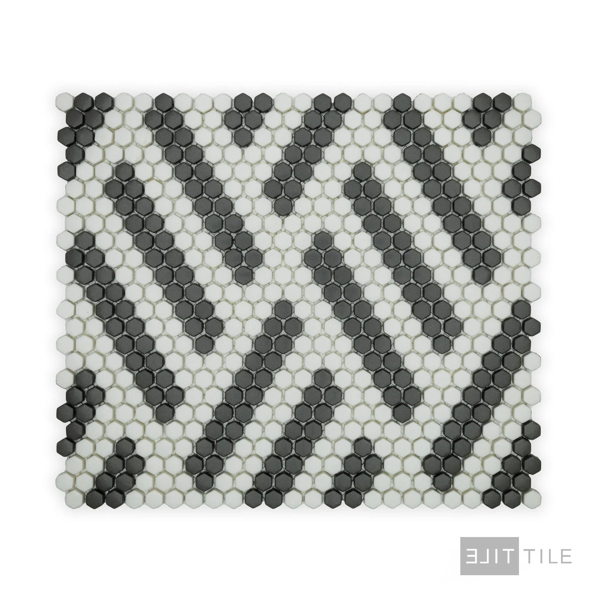 Geometro Missoni Zip 3/8" Hexagon Matte Recycled Glass Mosaic - Image 3