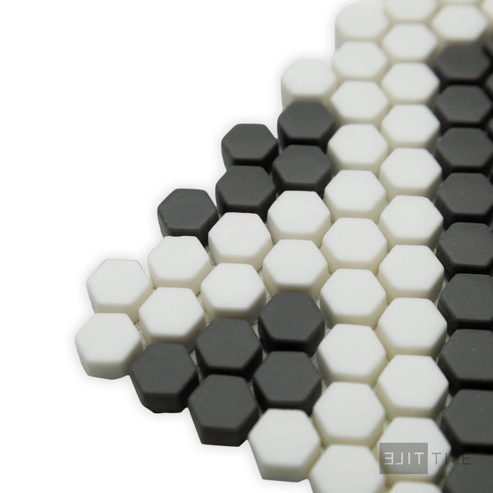 Geometro Missoni Zip 3/8" Hexagon Matte Recycled Glass Mosaic - Image 4